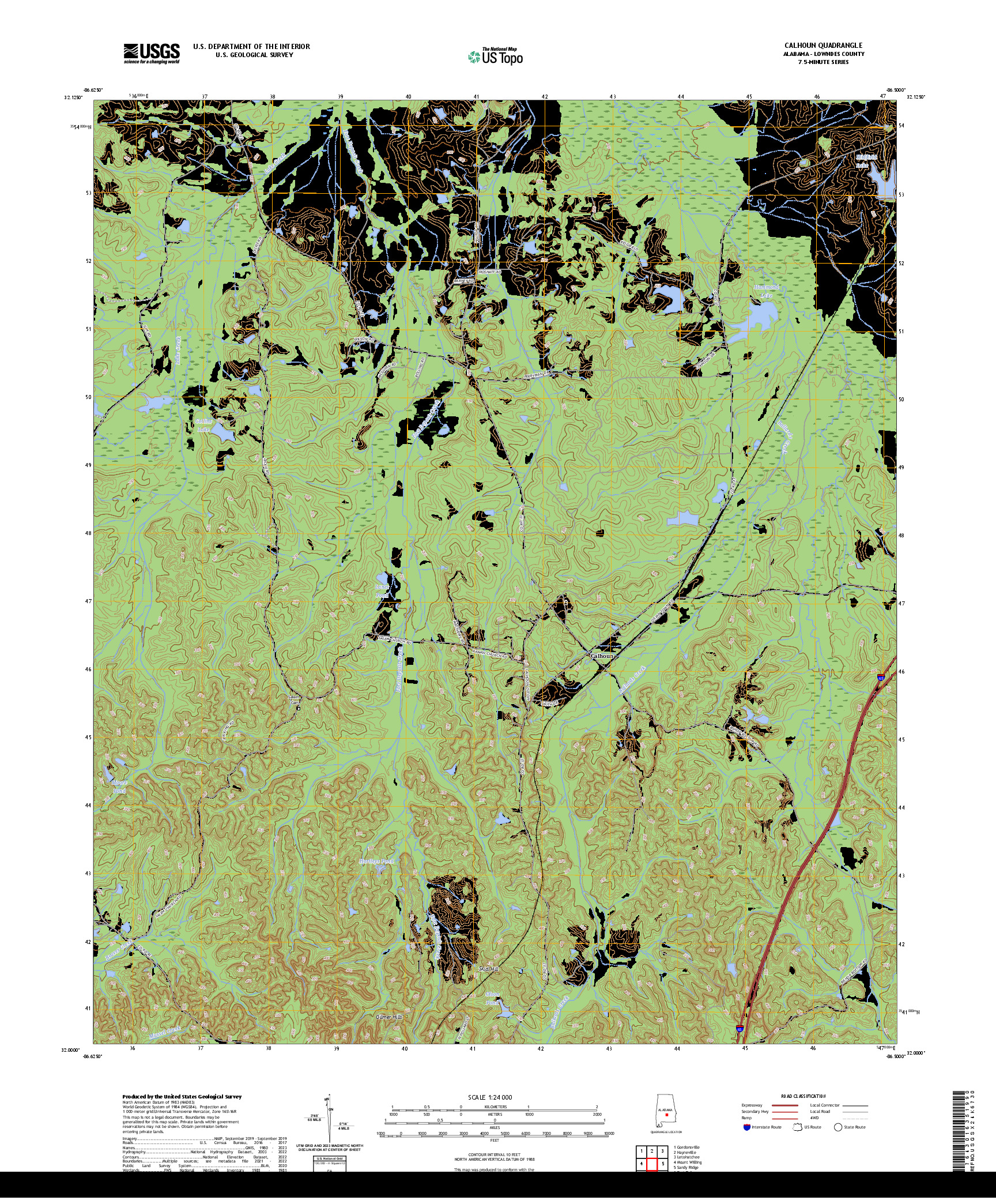 US TOPO 7.5-MINUTE MAP FOR CALHOUN, AL