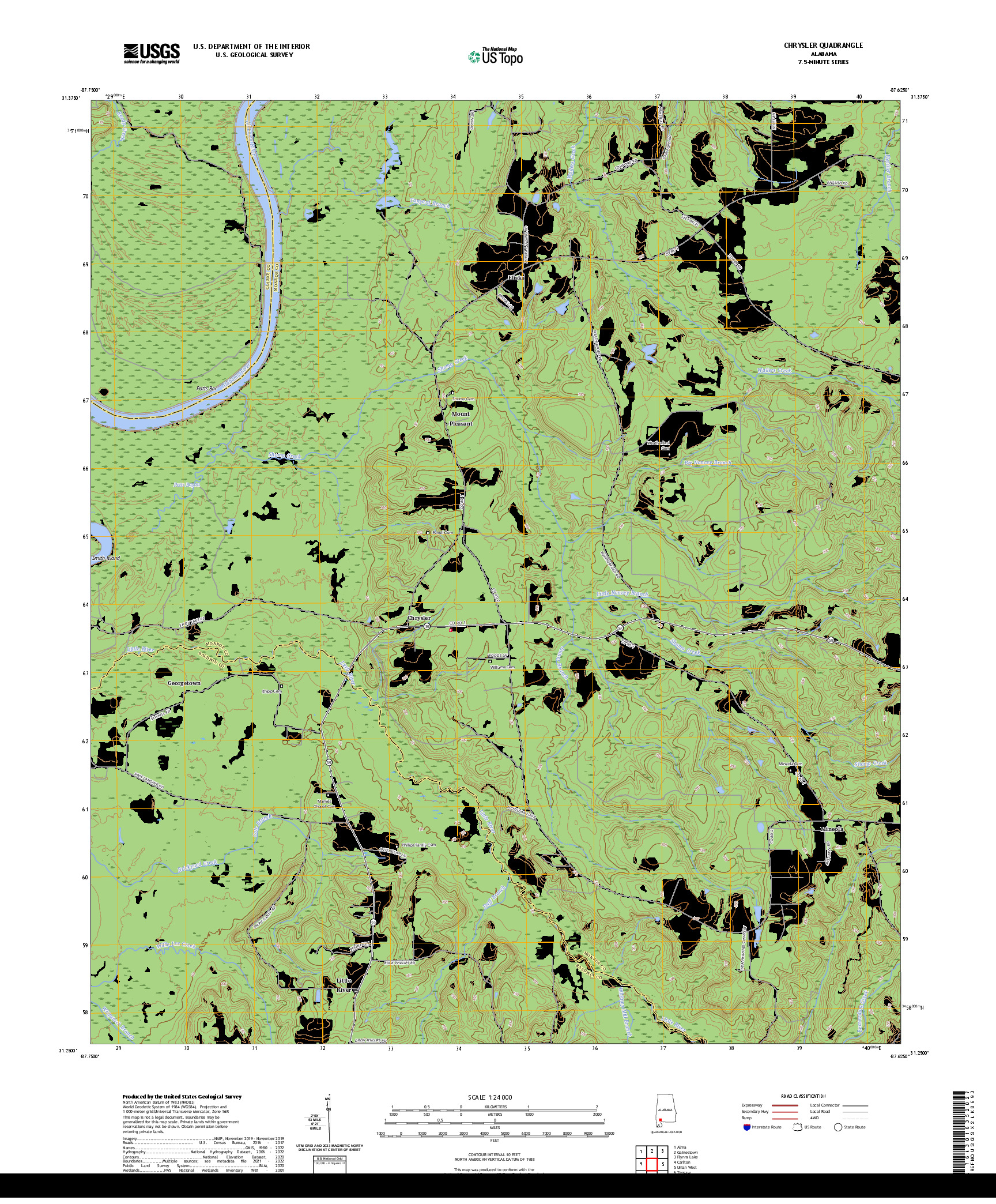 US TOPO 7.5-MINUTE MAP FOR CHRYSLER, AL