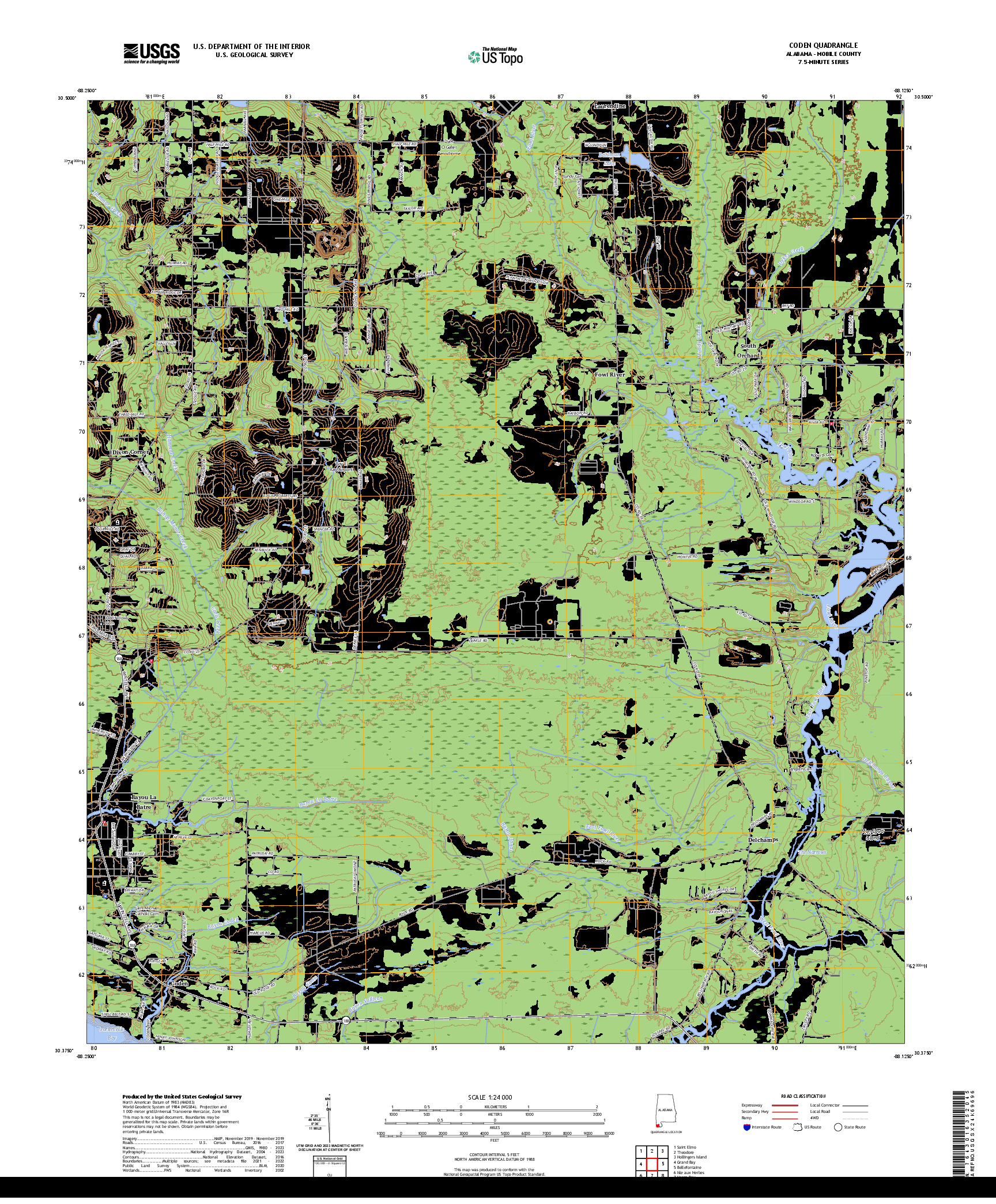 US TOPO 7.5-MINUTE MAP FOR CODEN, AL