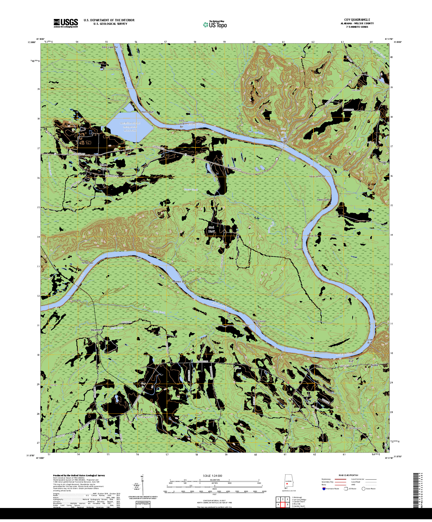 US TOPO 7.5-MINUTE MAP FOR COY, AL