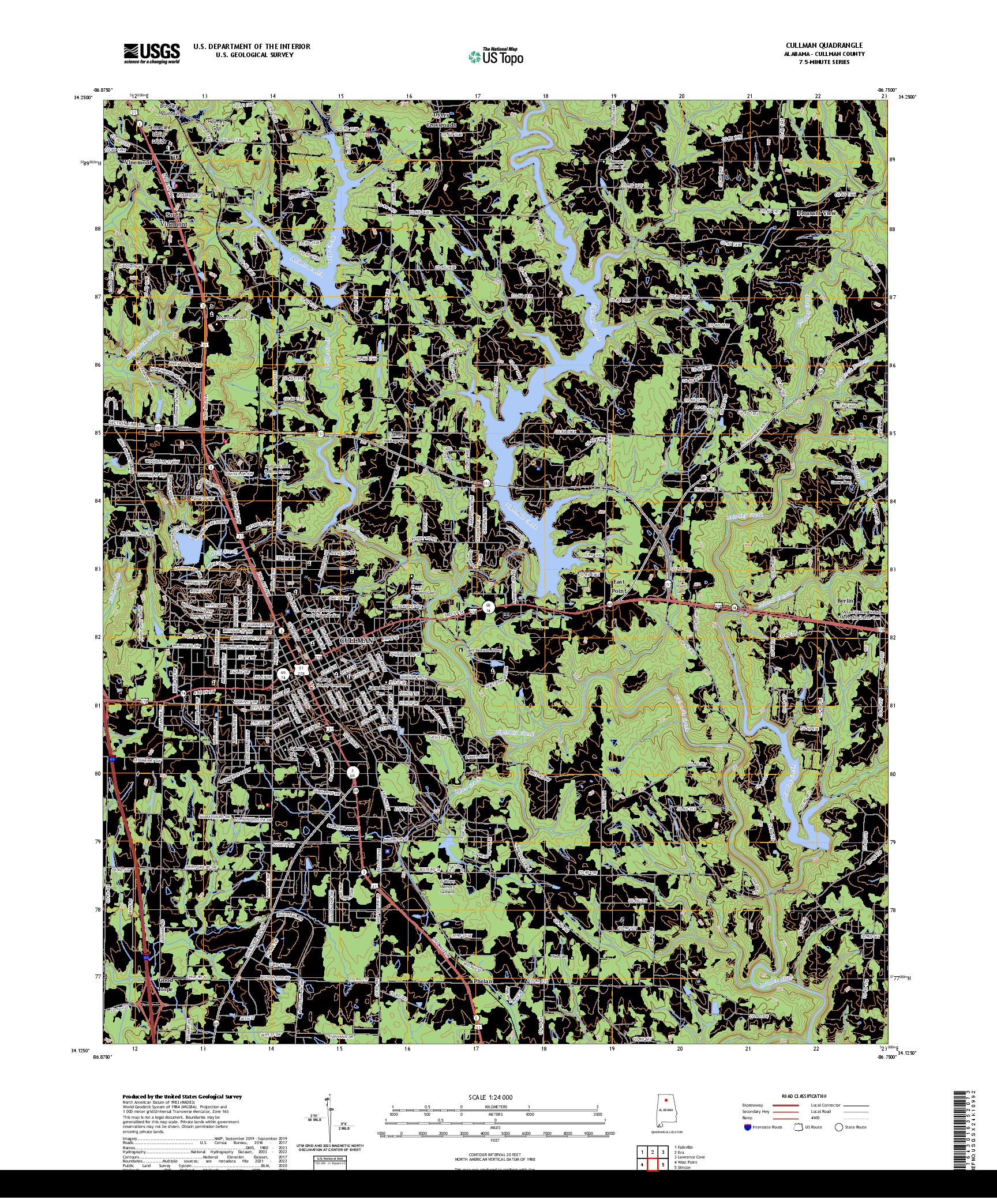 US TOPO 7.5-MINUTE MAP FOR CULLMAN, AL
