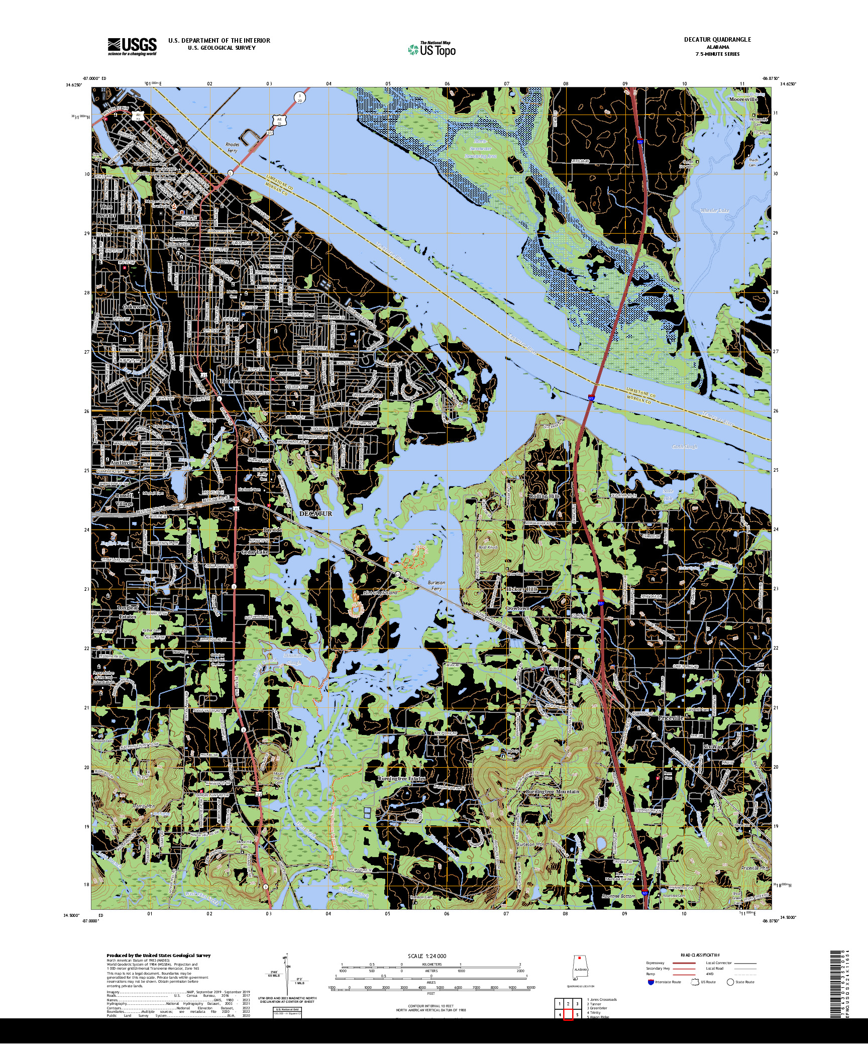 US TOPO 7.5-MINUTE MAP FOR DECATUR, AL