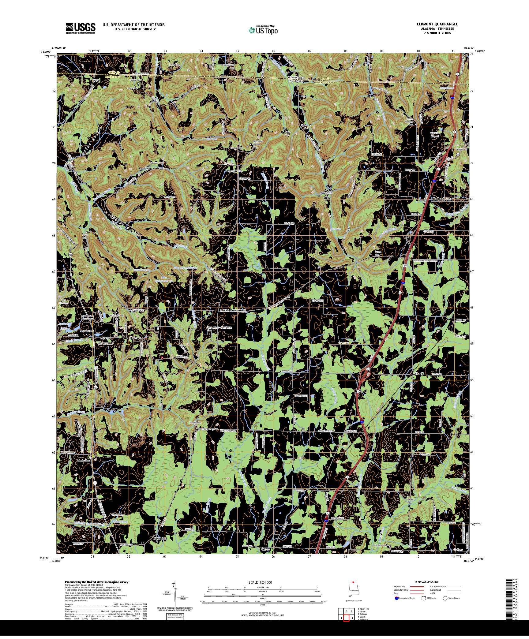 US TOPO 7.5-MINUTE MAP FOR ELKMONT, AL,TN
