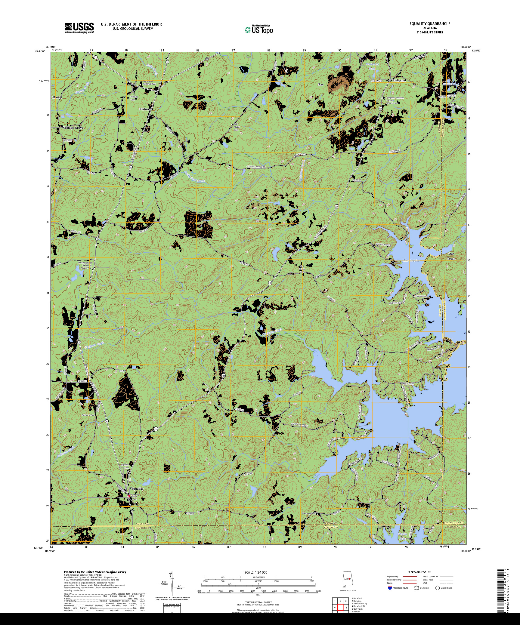 US TOPO 7.5-MINUTE MAP FOR EQUALITY, AL