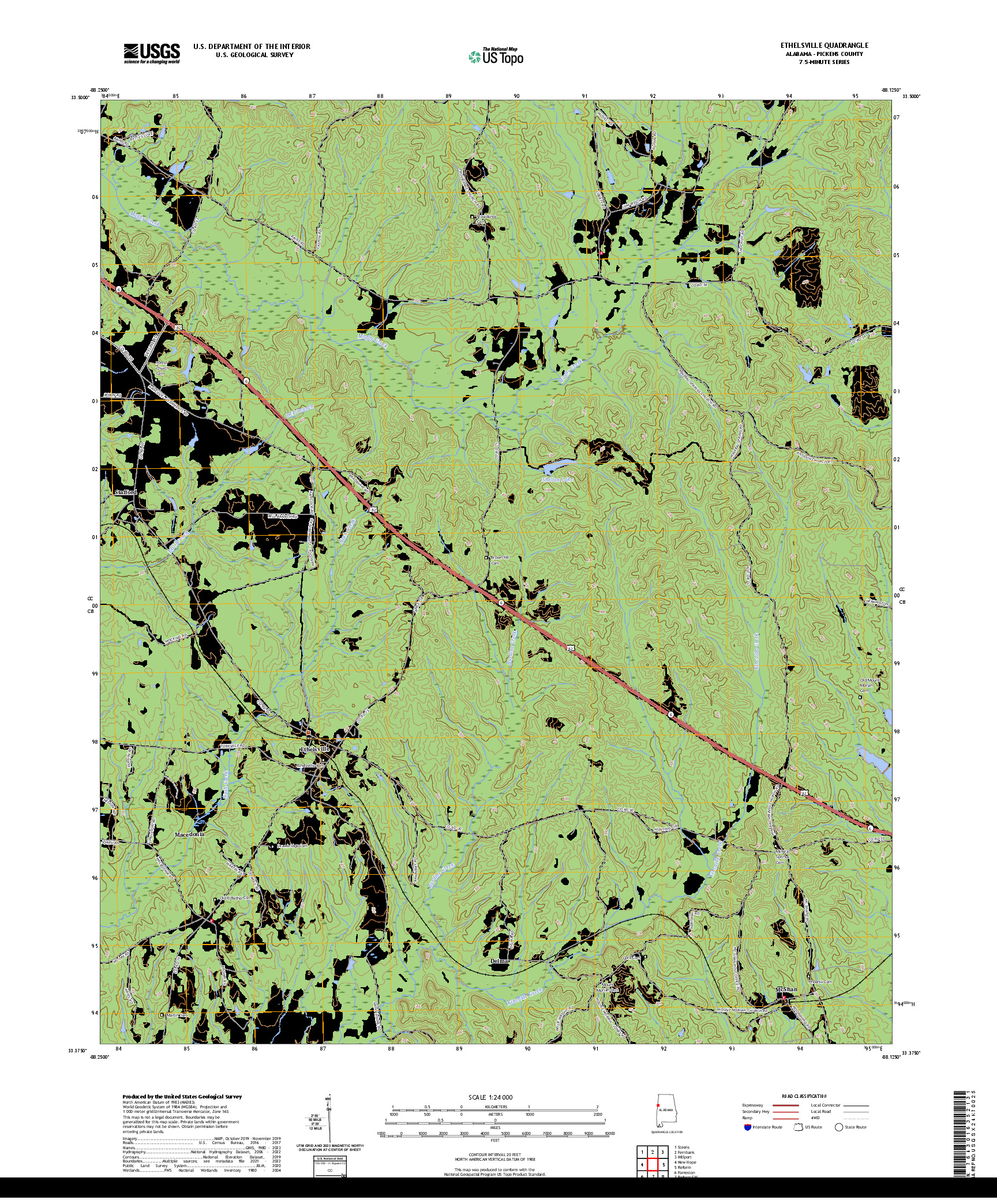 US TOPO 7.5-MINUTE MAP FOR ETHELSVILLE, AL