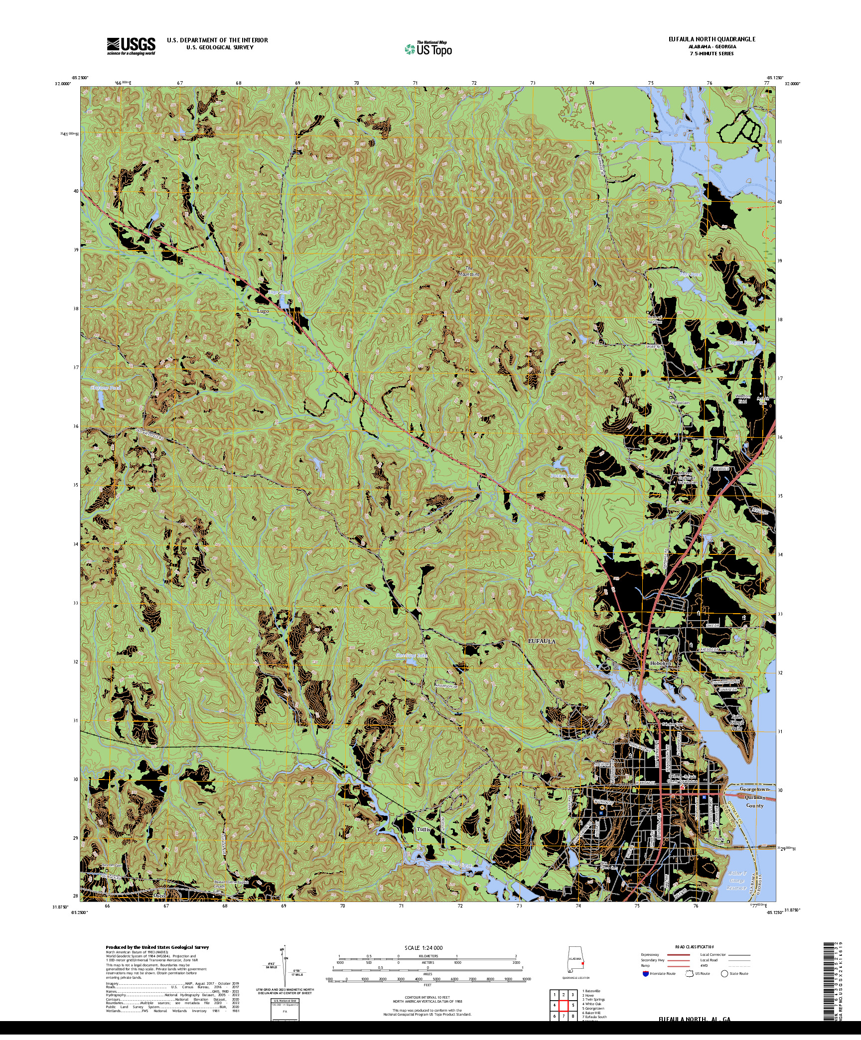 US TOPO 7.5-MINUTE MAP FOR EUFAULA NORTH, AL,GA