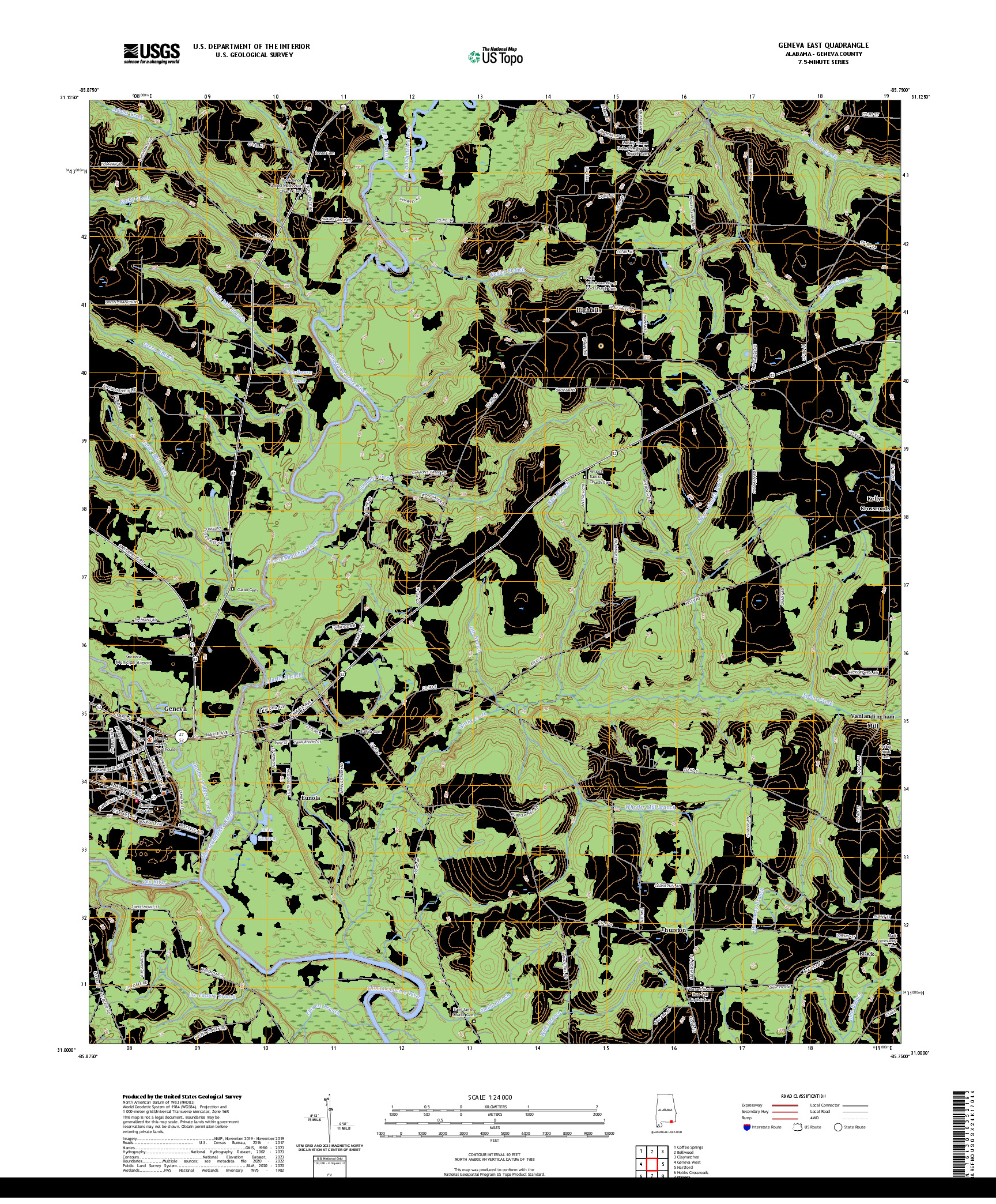 US TOPO 7.5-MINUTE MAP FOR GENEVA EAST, AL