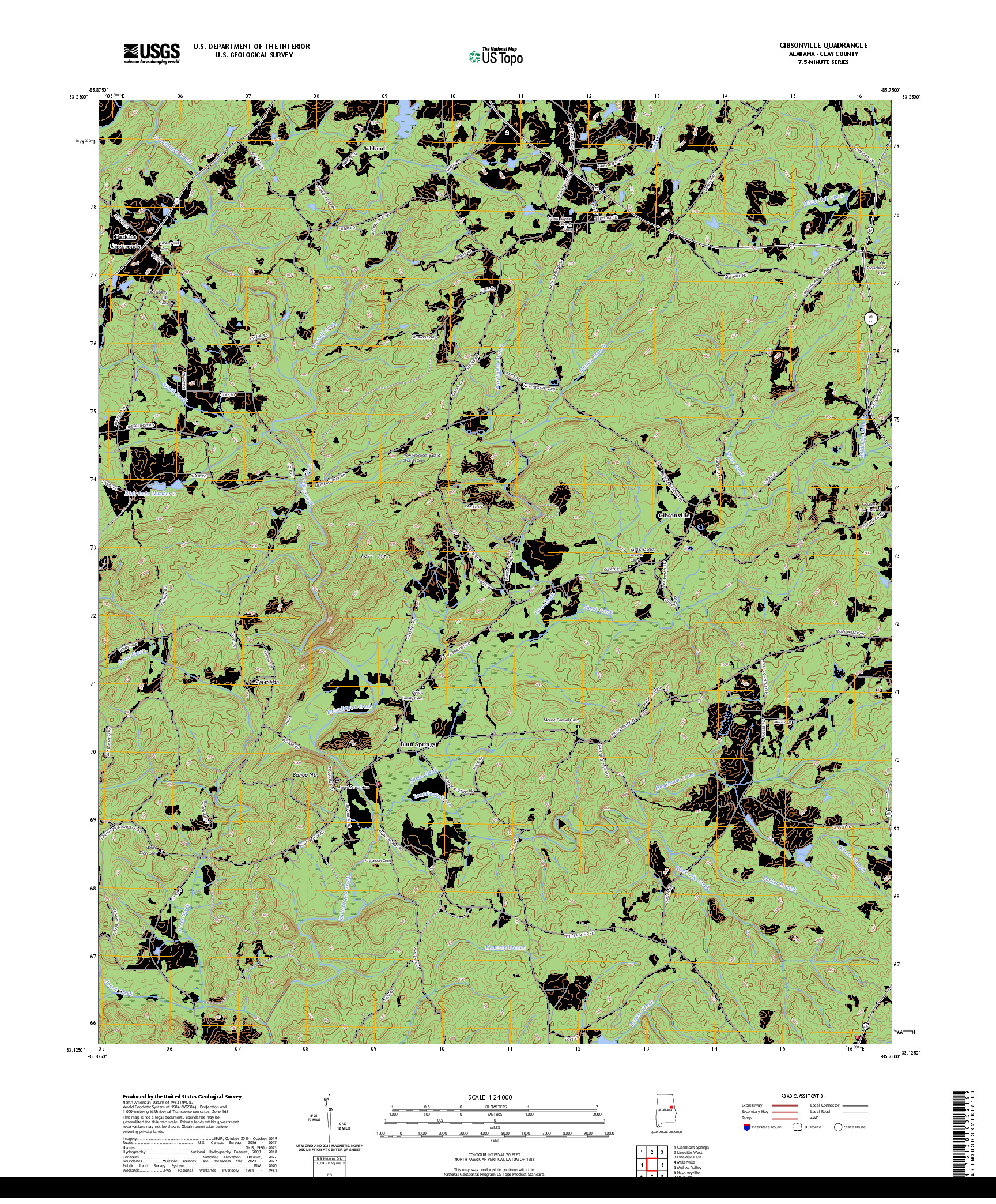 US TOPO 7.5-MINUTE MAP FOR GIBSONVILLE, AL