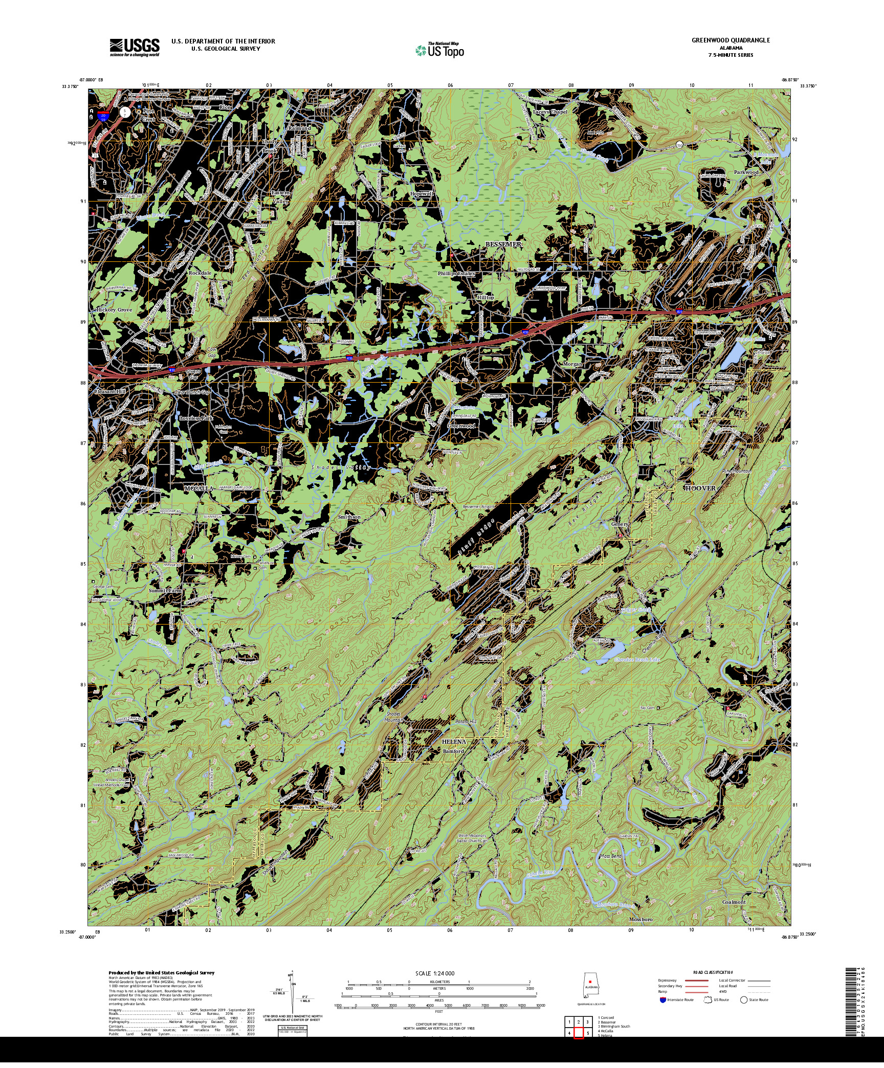 US TOPO 7.5-MINUTE MAP FOR GREENWOOD, AL