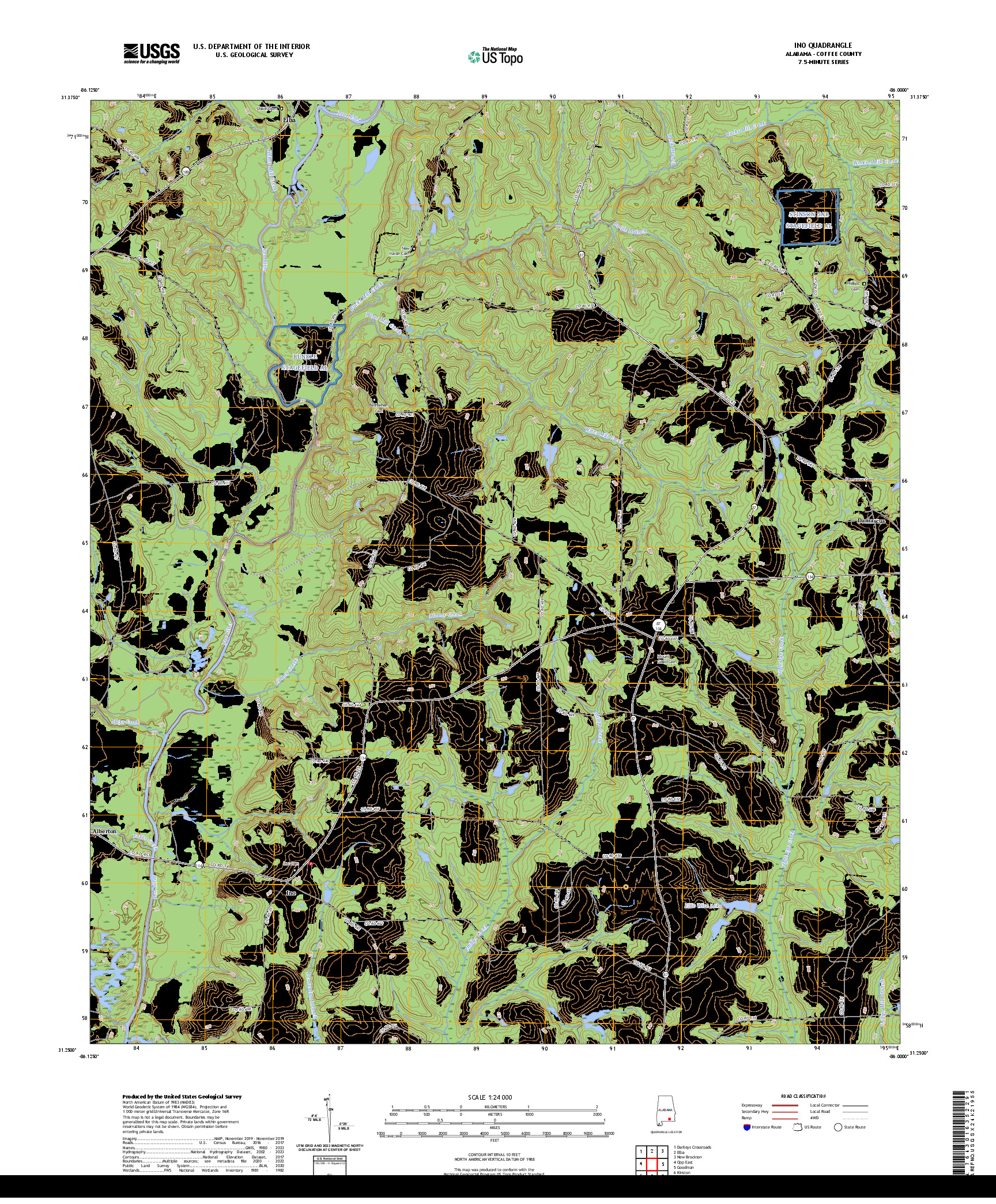 US TOPO 7.5-MINUTE MAP FOR INO, AL