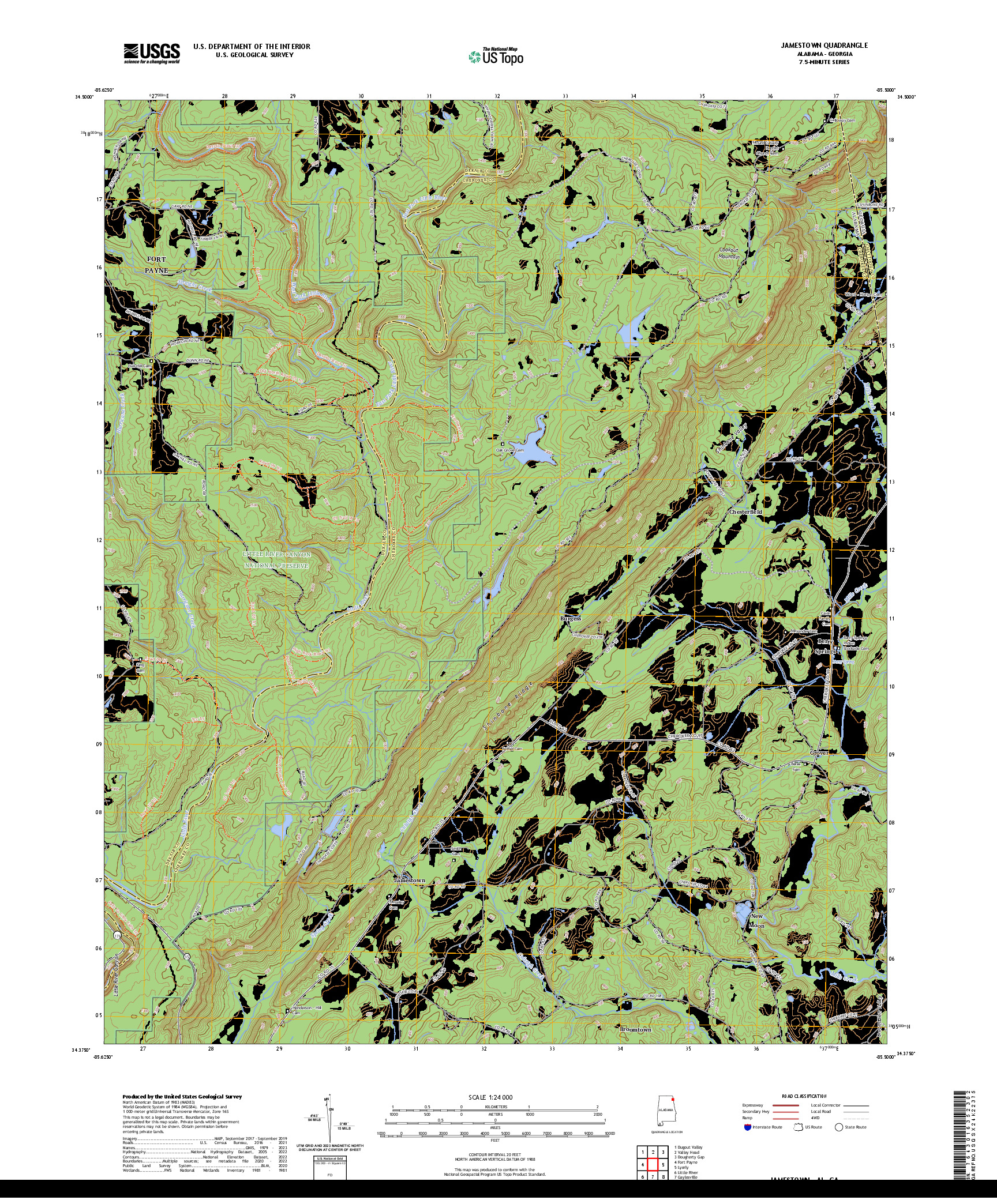 US TOPO 7.5-MINUTE MAP FOR JAMESTOWN, AL,GA