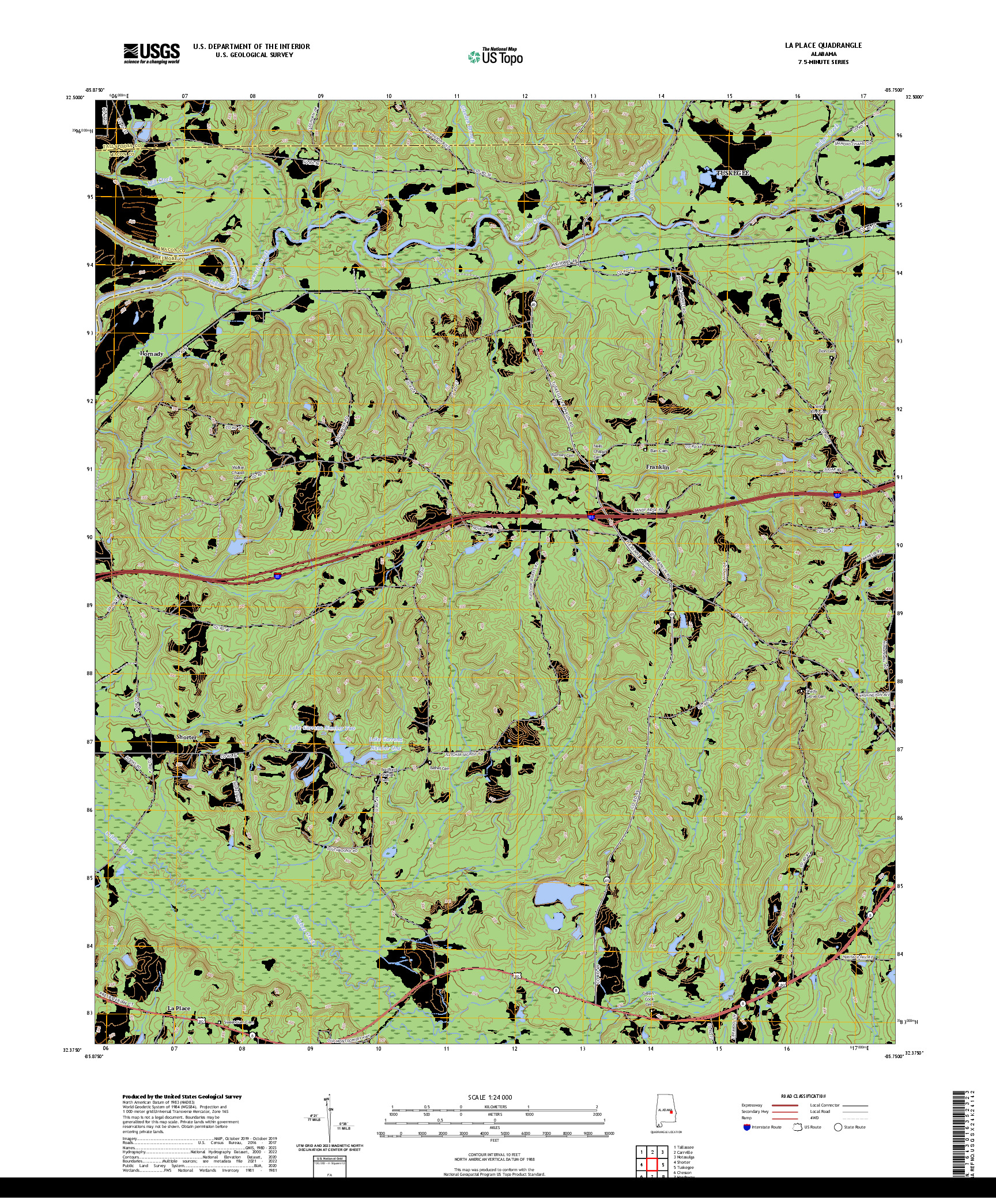 US TOPO 7.5-MINUTE MAP FOR LA PLACE, AL