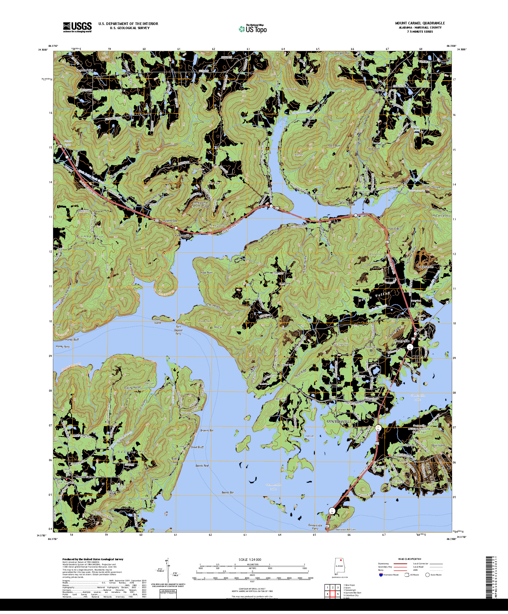 US TOPO 7.5-MINUTE MAP FOR MOUNT CARMEL, AL