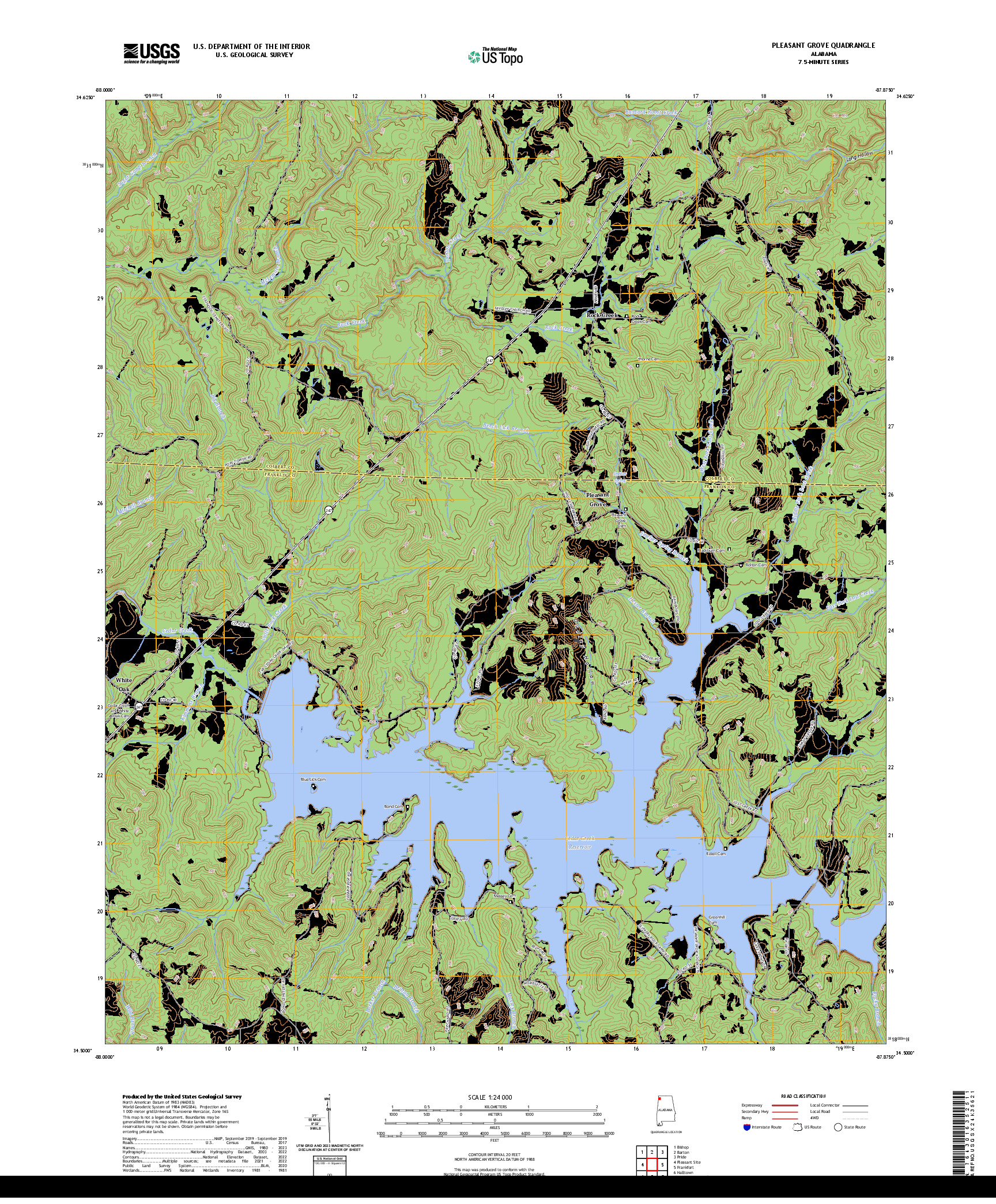 US TOPO 7.5-MINUTE MAP FOR PLEASANT GROVE, AL