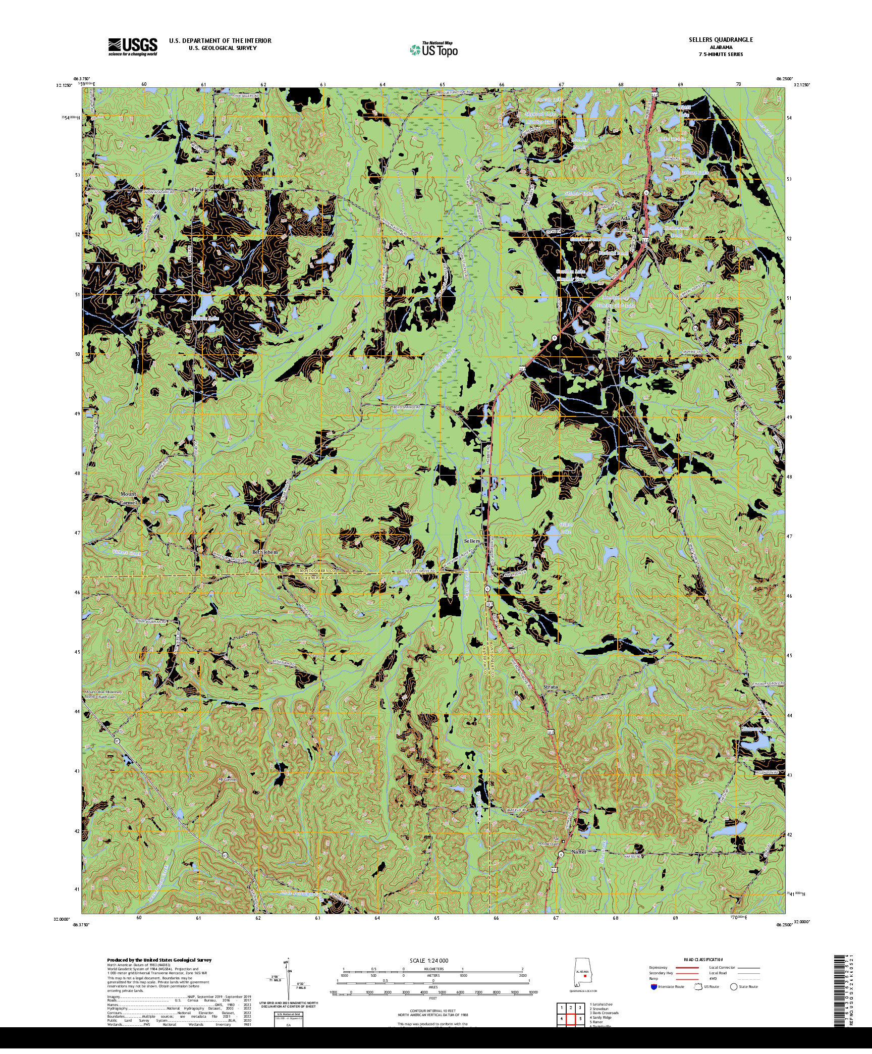 US TOPO 7.5-MINUTE MAP FOR SELLERS, AL