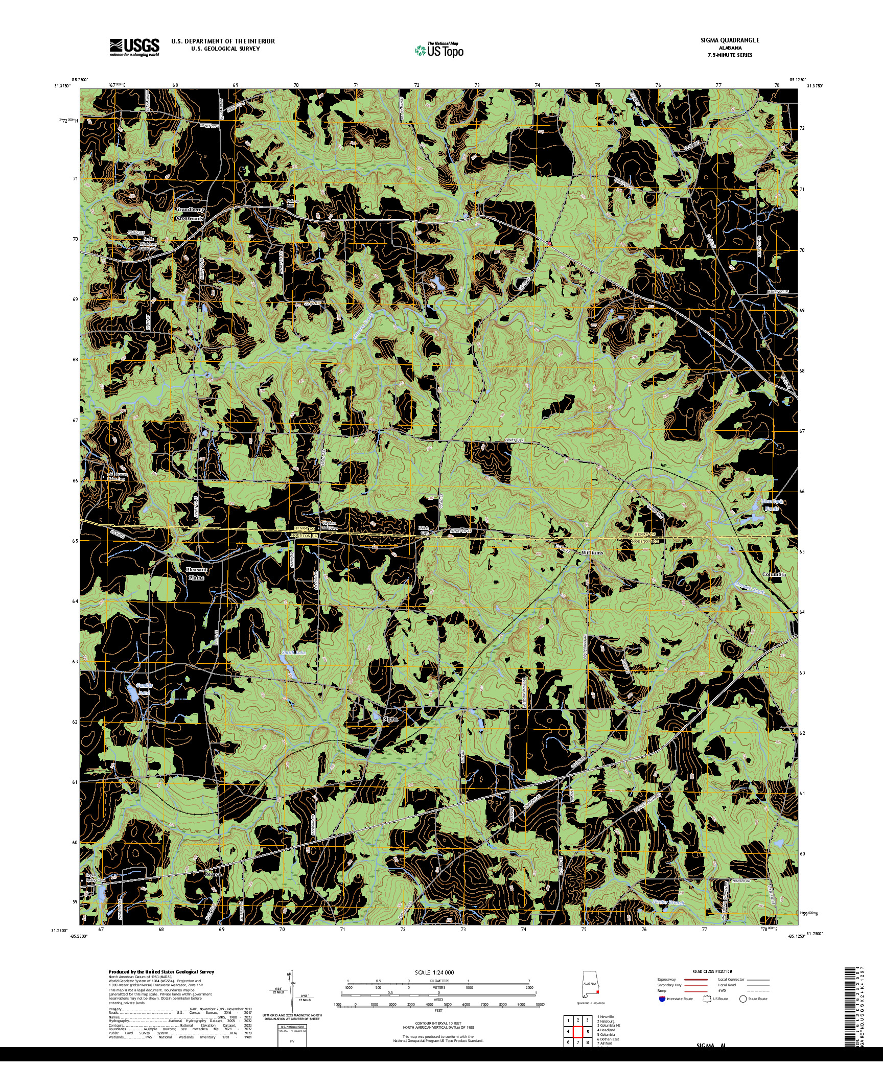US TOPO 7.5-MINUTE MAP FOR SIGMA, AL