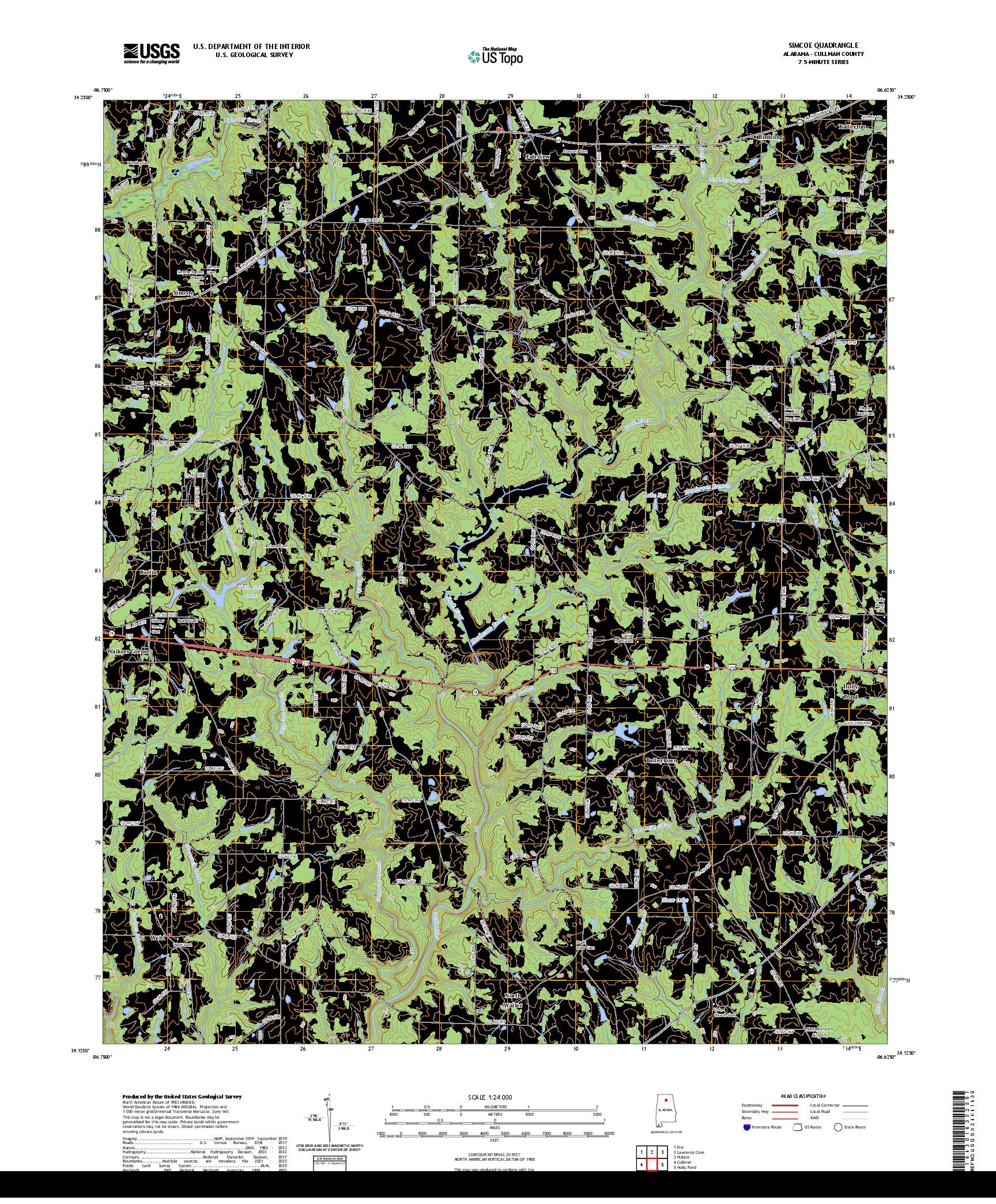 US TOPO 7.5-MINUTE MAP FOR SIMCOE, AL