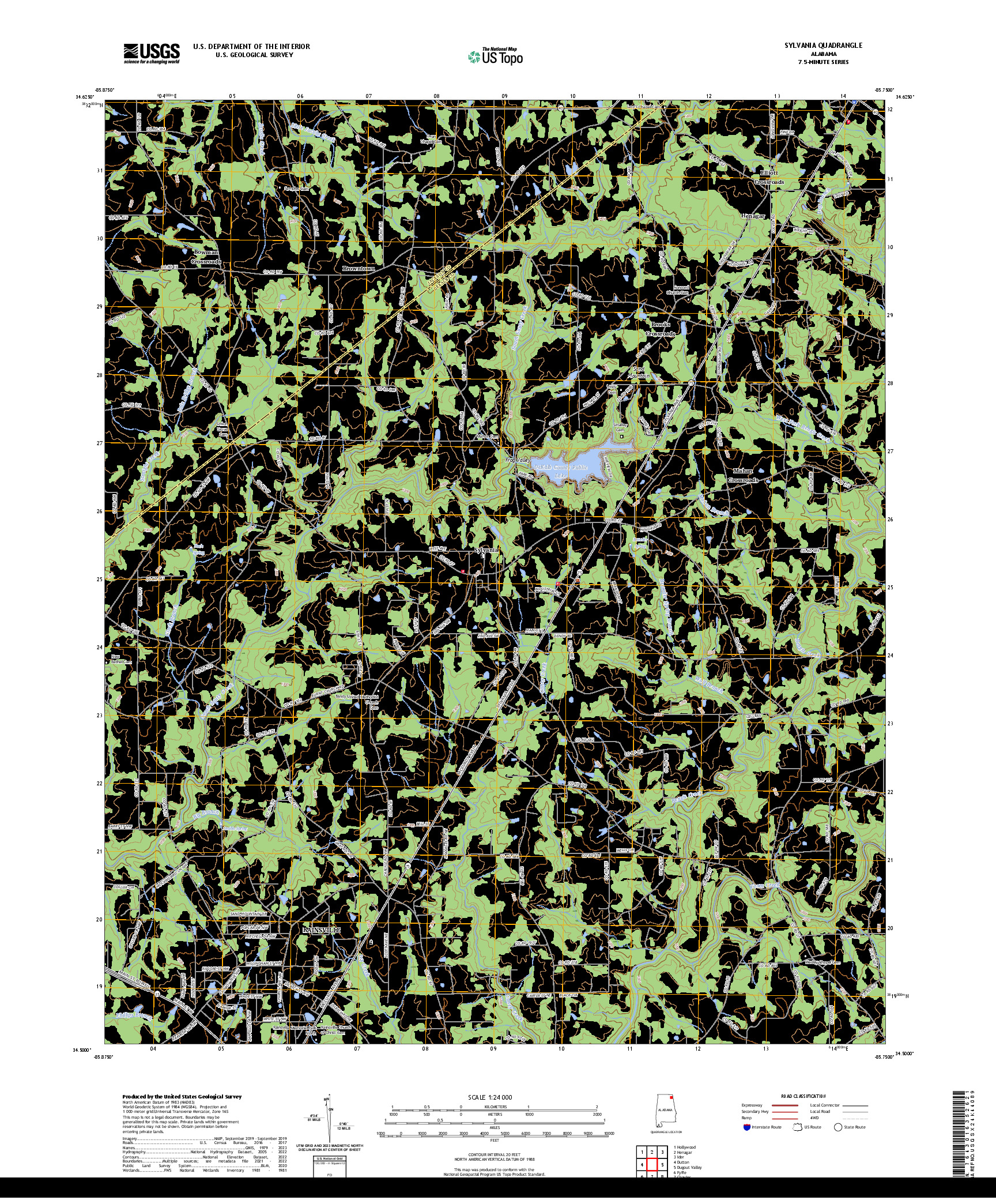 US TOPO 7.5-MINUTE MAP FOR SYLVANIA, AL