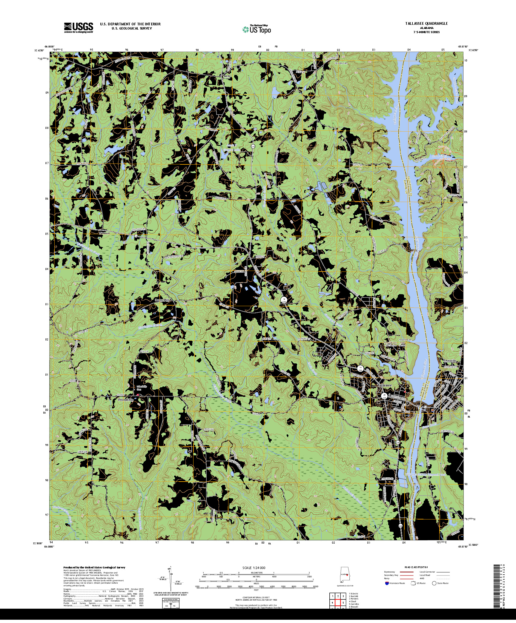 US TOPO 7.5-MINUTE MAP FOR TALLASSEE, AL