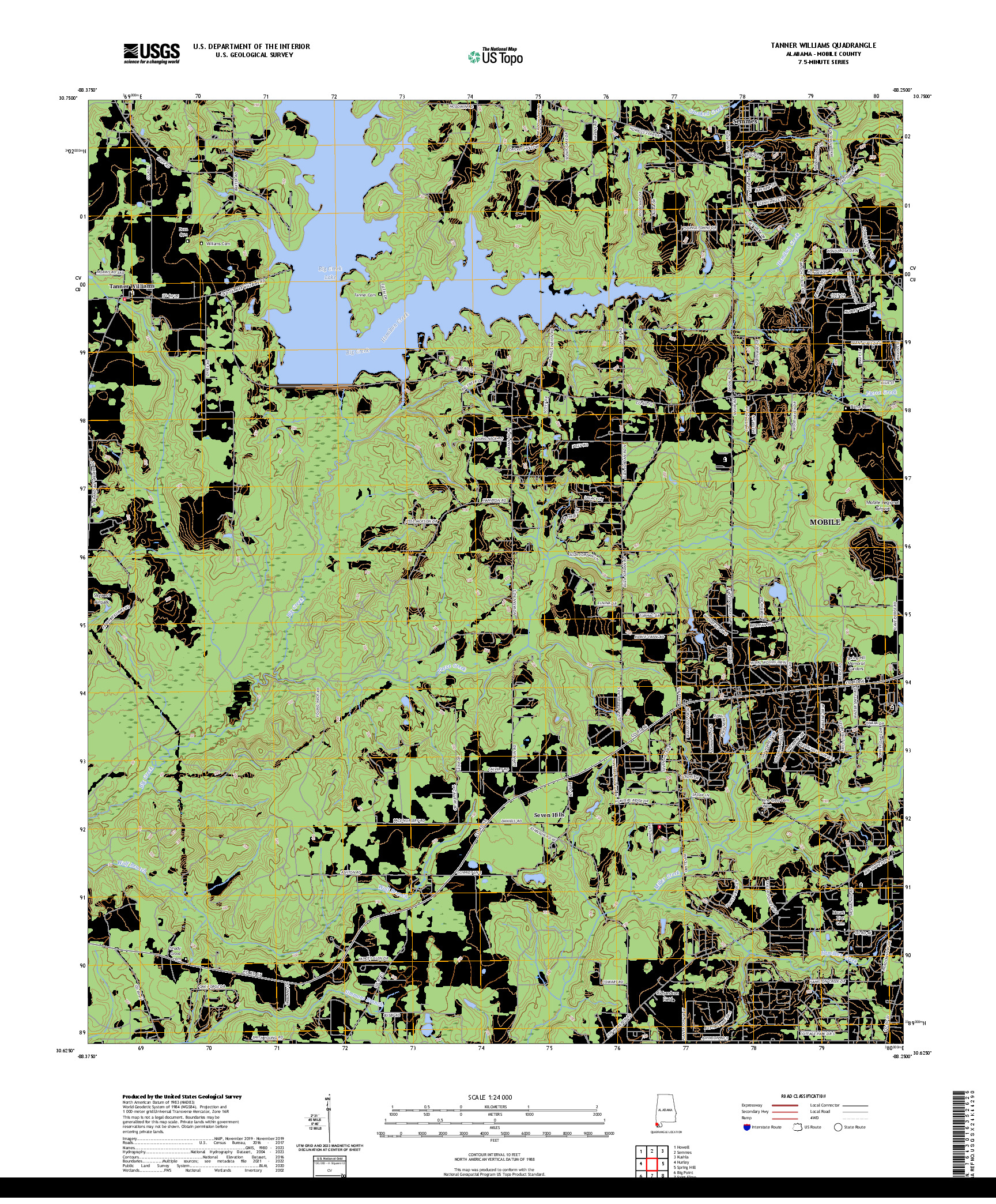 US TOPO 7.5-MINUTE MAP FOR TANNER WILLIAMS, AL