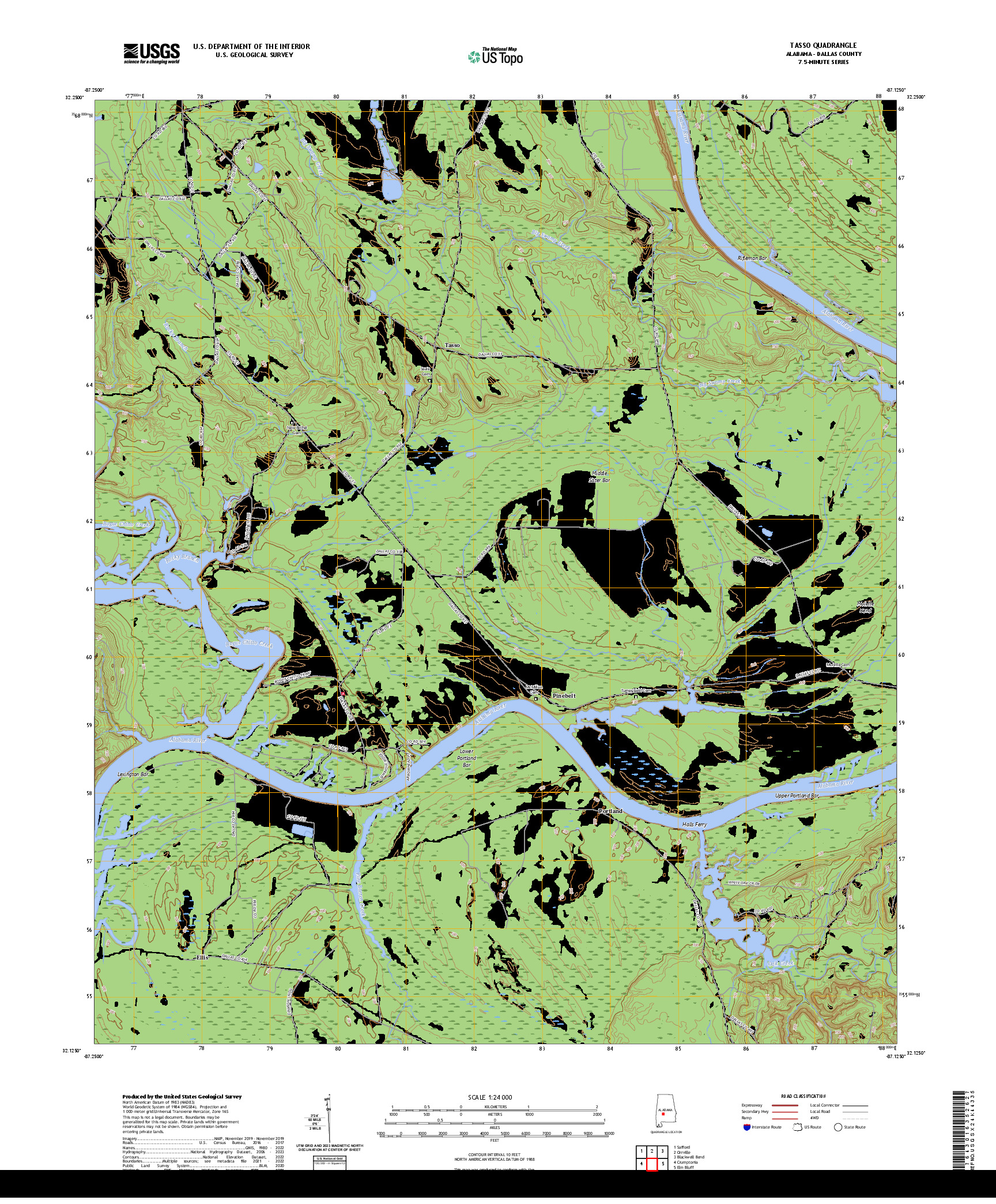 US TOPO 7.5-MINUTE MAP FOR TASSO, AL
