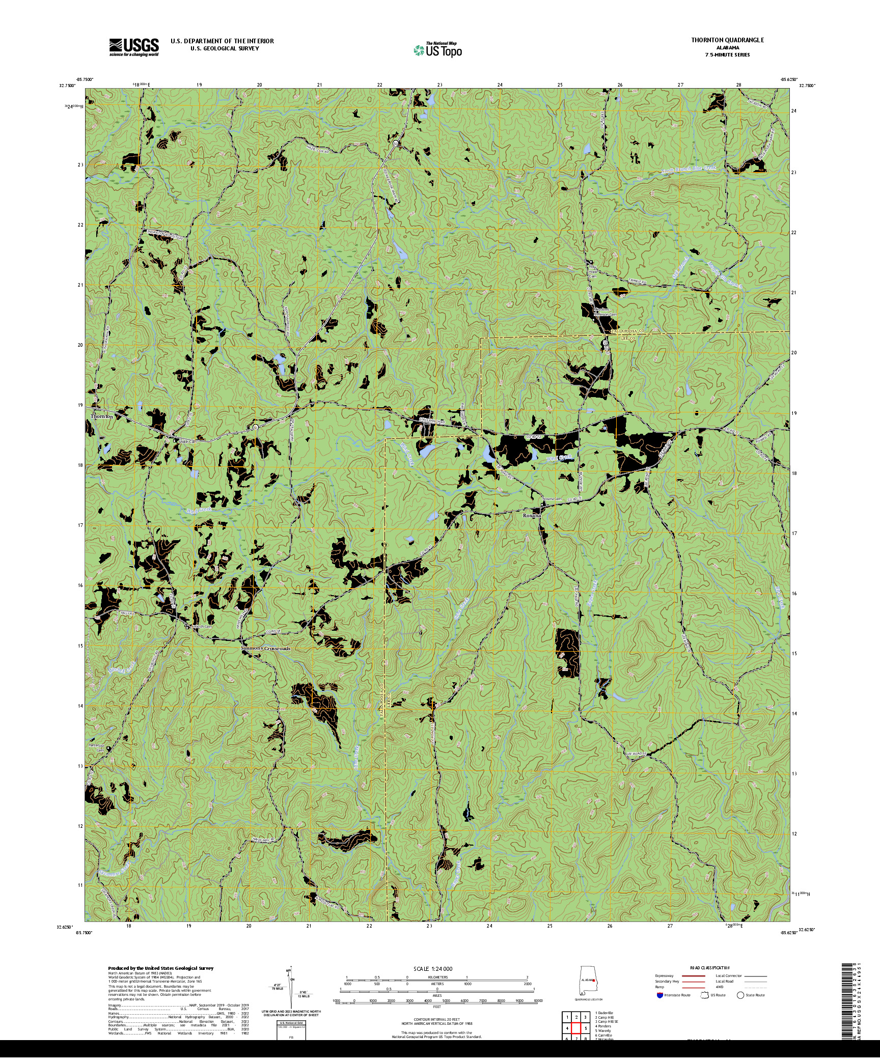 US TOPO 7.5-MINUTE MAP FOR THORNTON, AL
