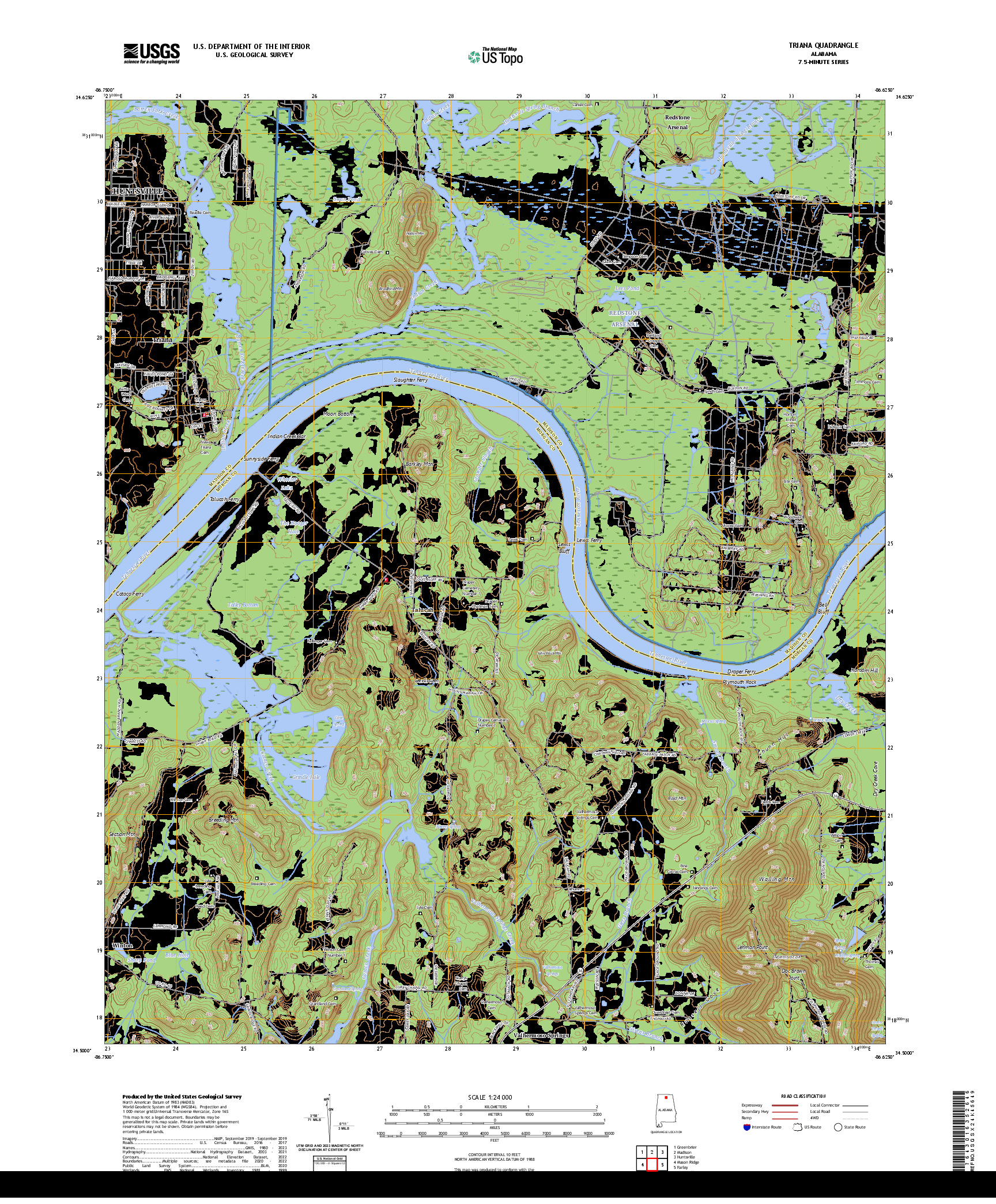 US TOPO 7.5-MINUTE MAP FOR TRIANA, AL