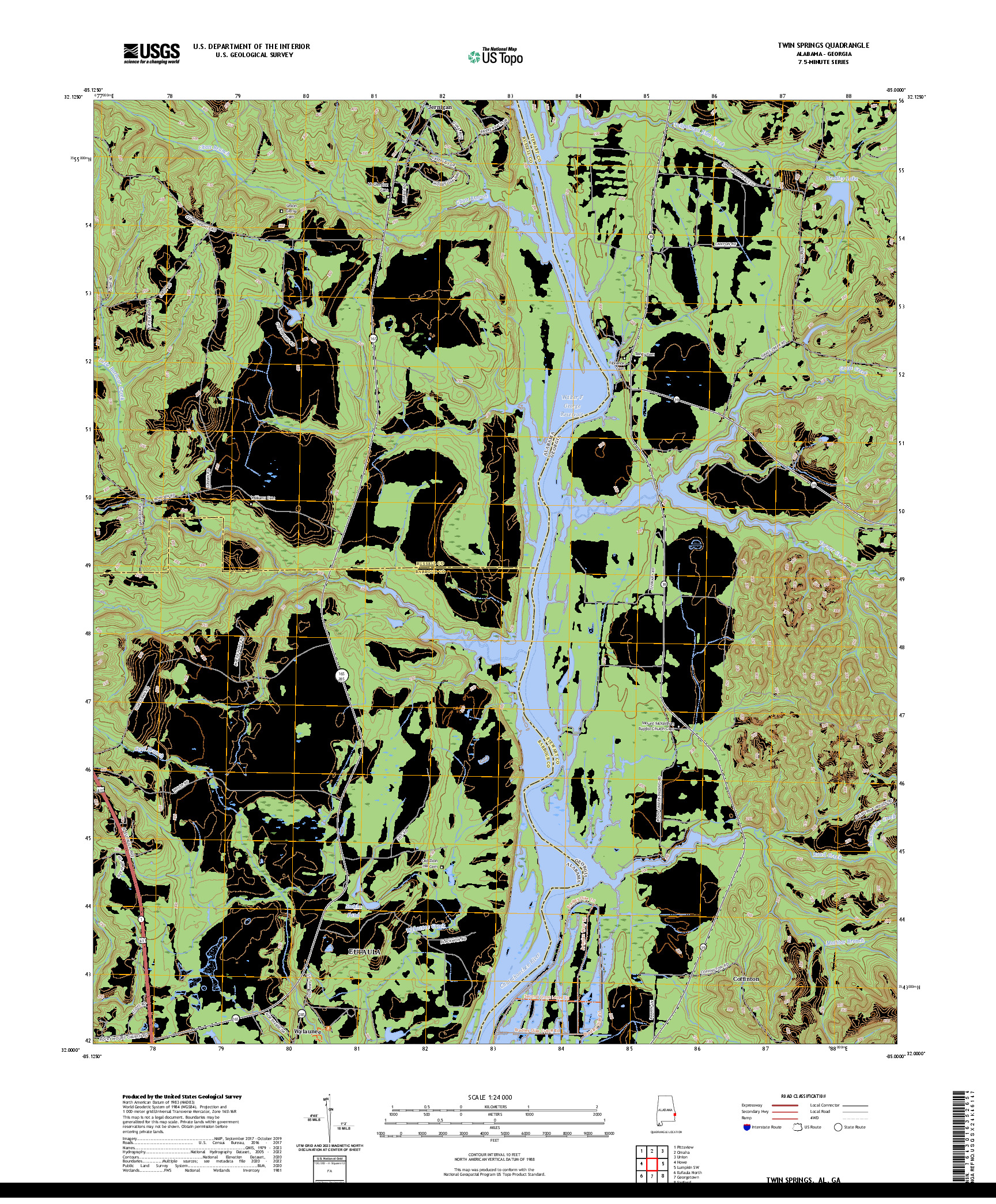 US TOPO 7.5-MINUTE MAP FOR TWIN SPRINGS, AL,GA