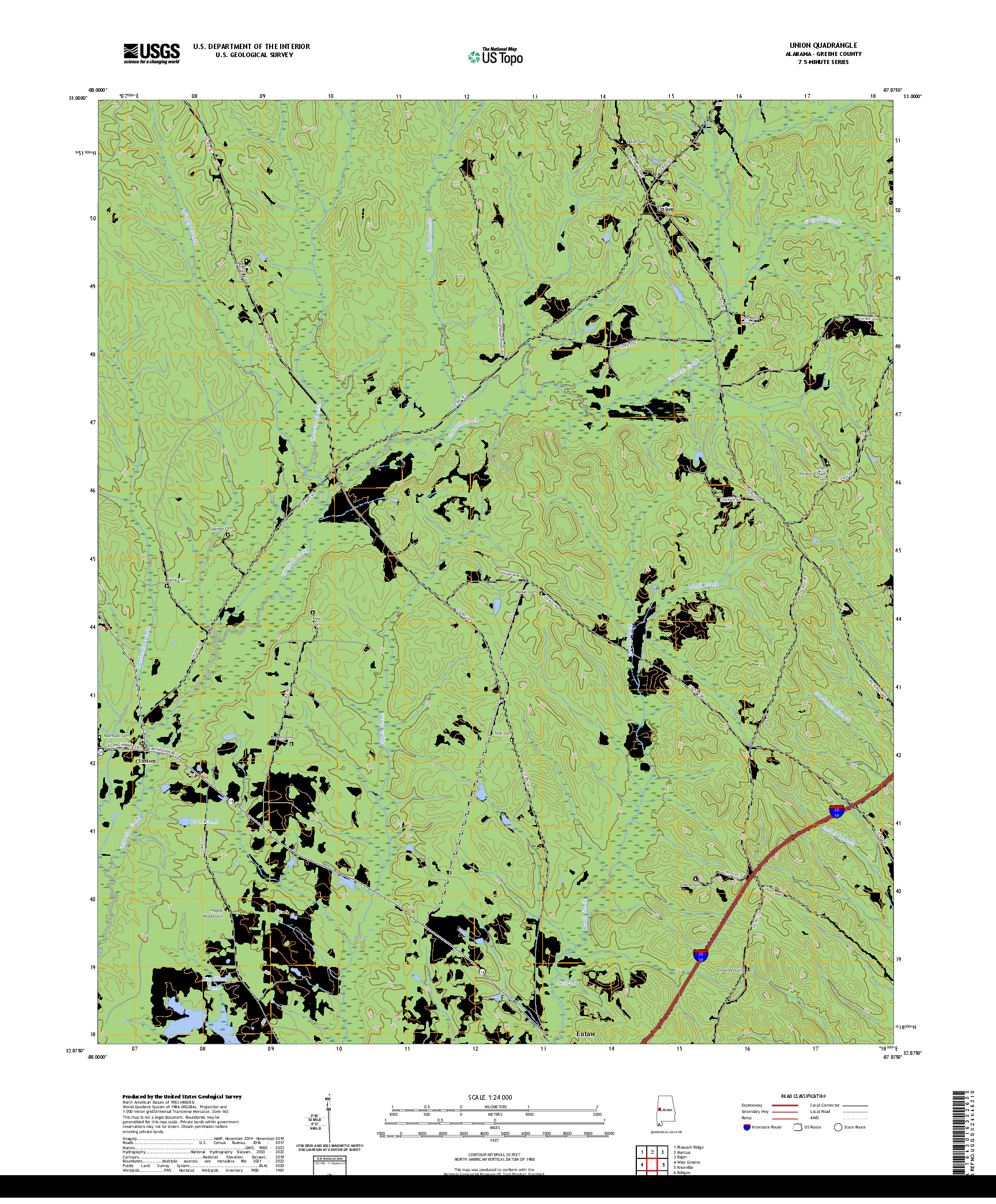 US TOPO 7.5-MINUTE MAP FOR UNION, AL