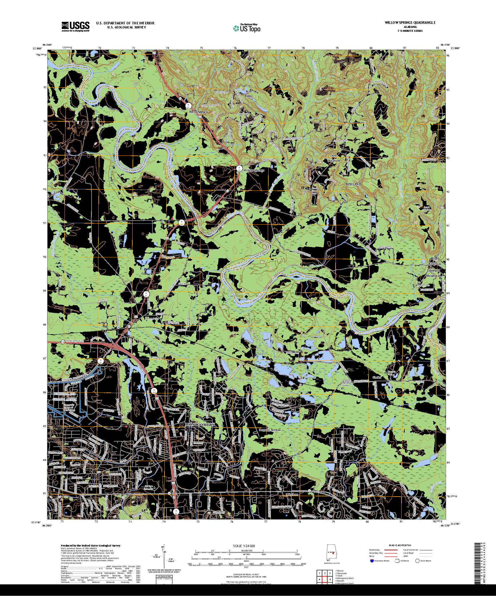 US TOPO 7.5-MINUTE MAP FOR WILLOW SPRINGS, AL