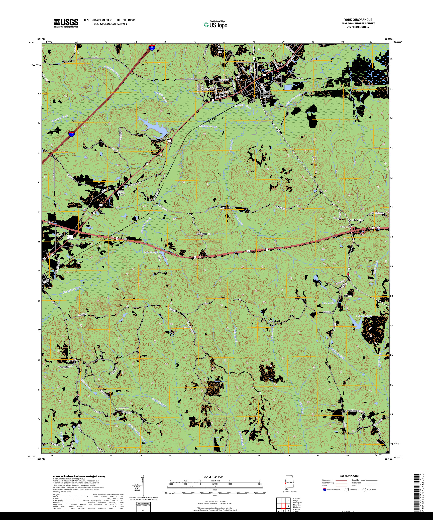 US TOPO 7.5-MINUTE MAP FOR YORK, AL