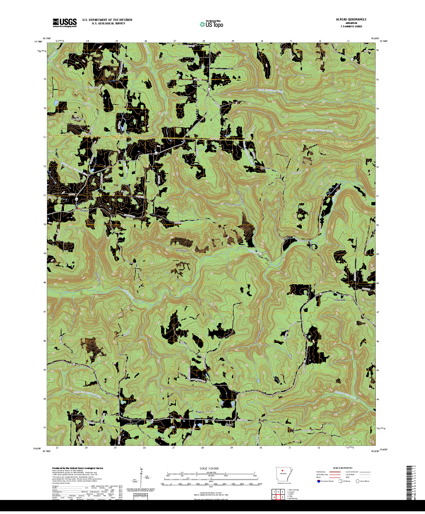 US TOPO 7.5-MINUTE MAP FOR ALREAD, AR