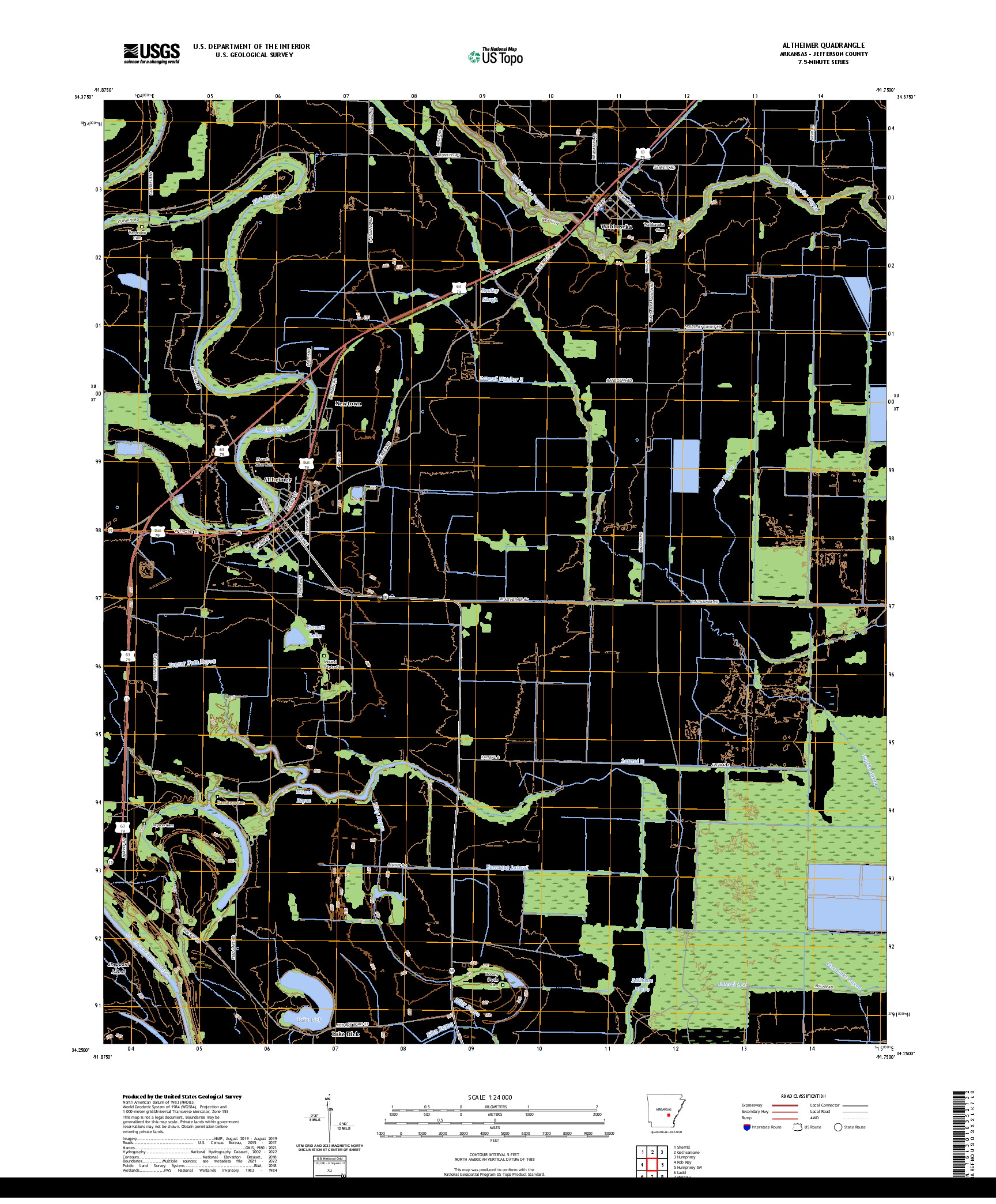 US TOPO 7.5-MINUTE MAP FOR ALTHEIMER, AR