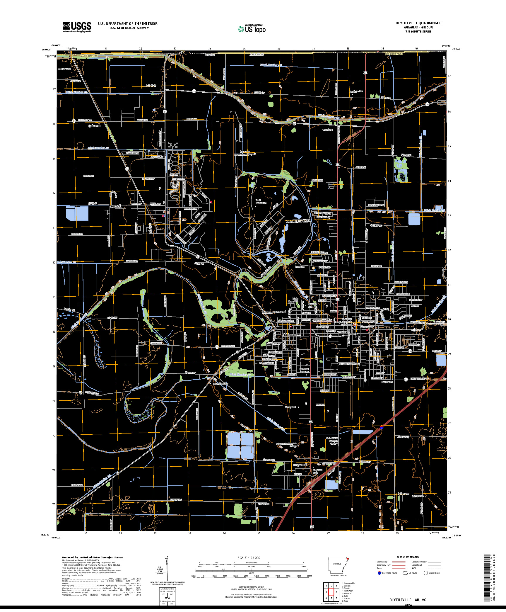 US TOPO 7.5-MINUTE MAP FOR BLYTHEVILLE, AR,MO