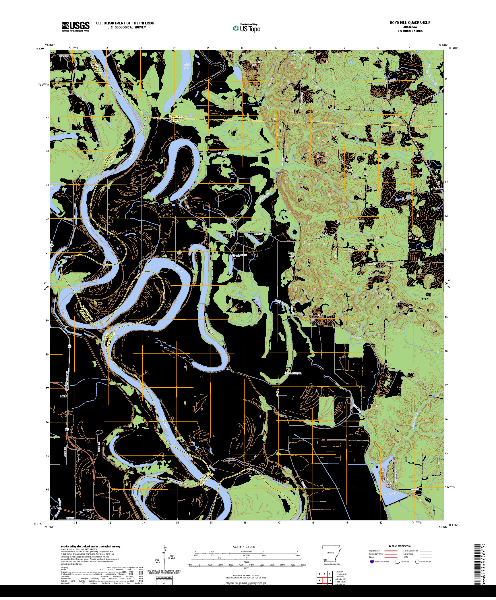 US TOPO 7.5-MINUTE MAP FOR BOYD HILL, AR