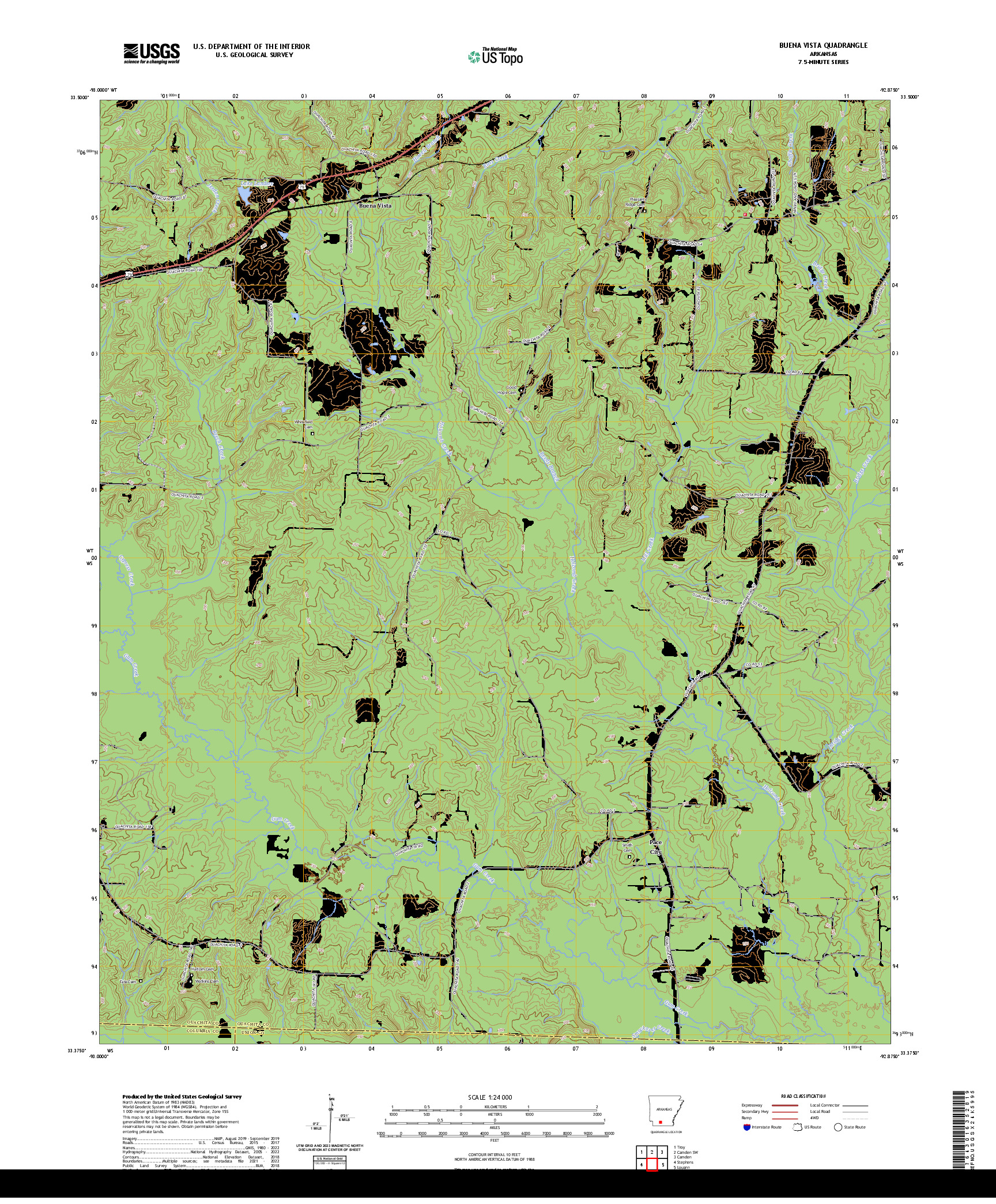 US TOPO 7.5-MINUTE MAP FOR BUENA VISTA, AR