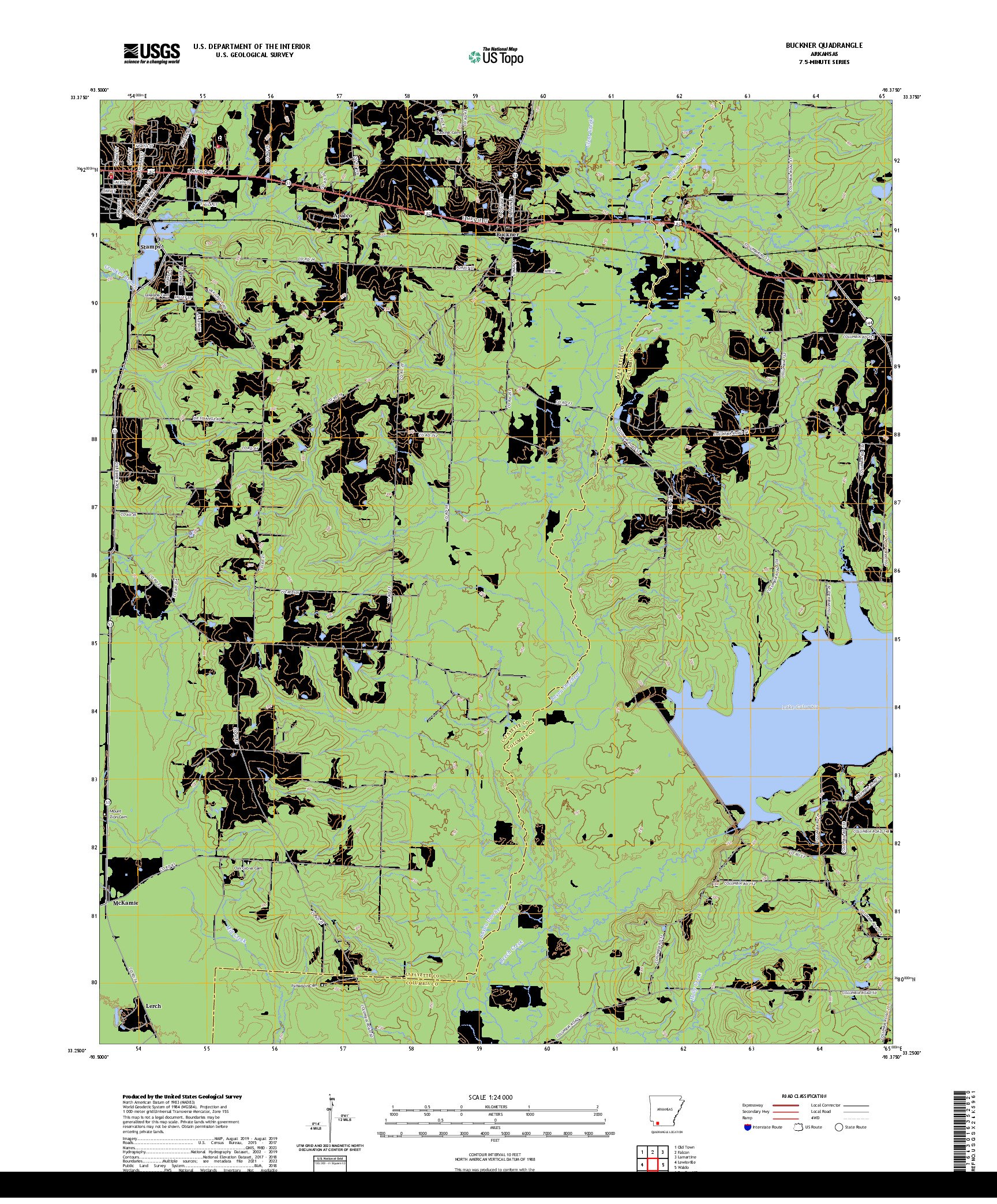 US TOPO 7.5-MINUTE MAP FOR BUCKNER, AR