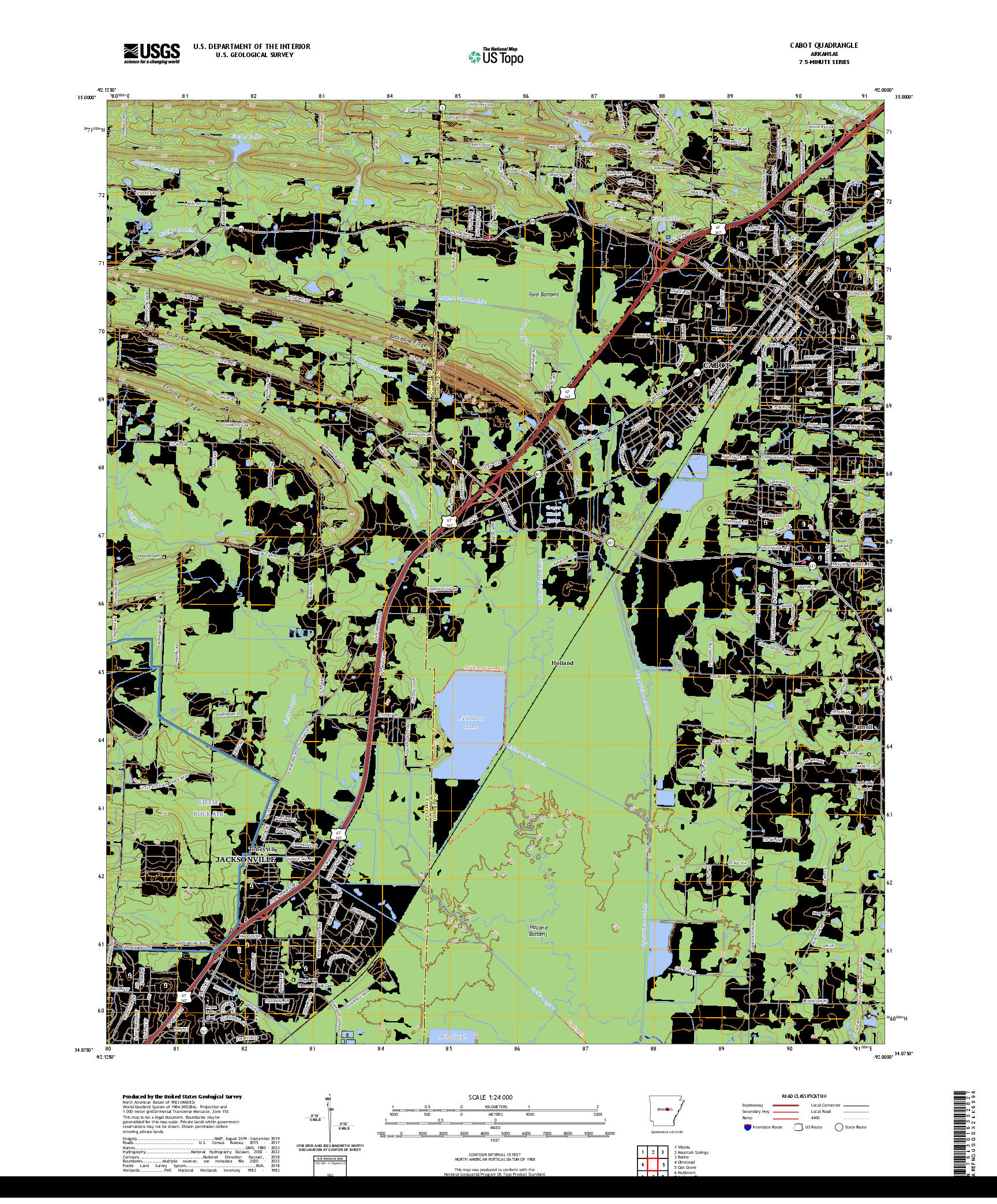 US TOPO 7.5-MINUTE MAP FOR CABOT, AR