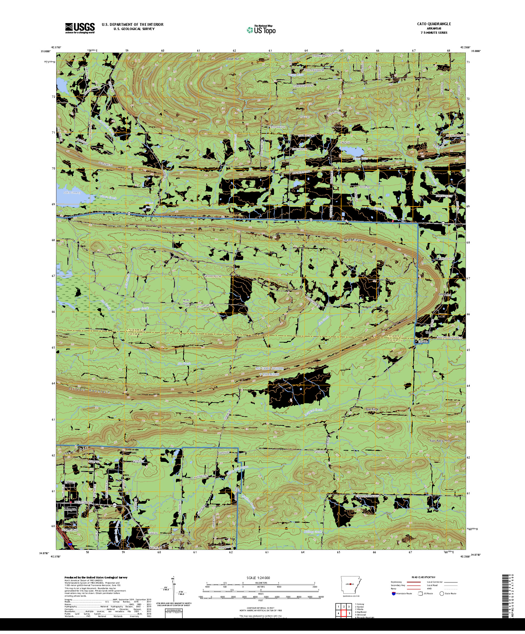 US TOPO 7.5-MINUTE MAP FOR CATO, AR
