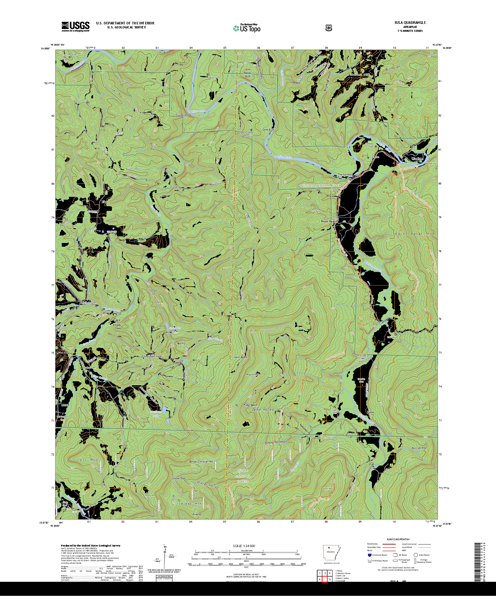 US TOPO 7.5-MINUTE MAP FOR EULA, AR