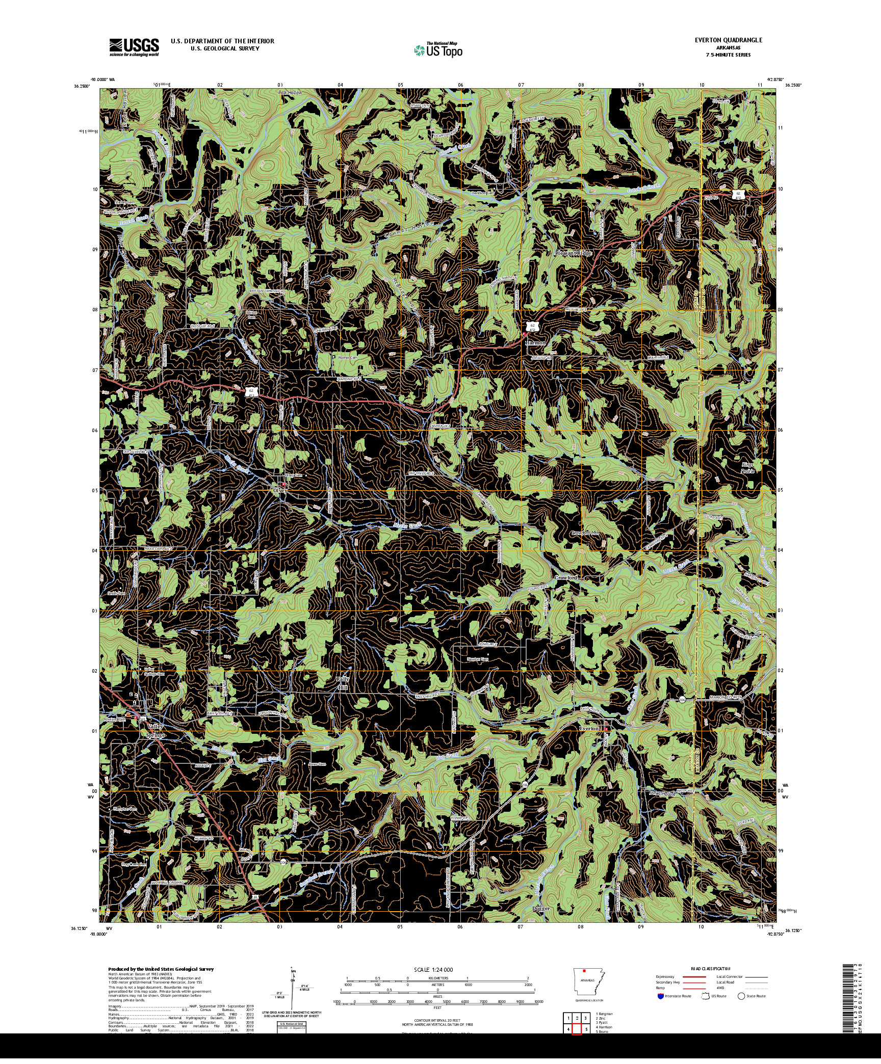 US TOPO 7.5-MINUTE MAP FOR EVERTON, AR