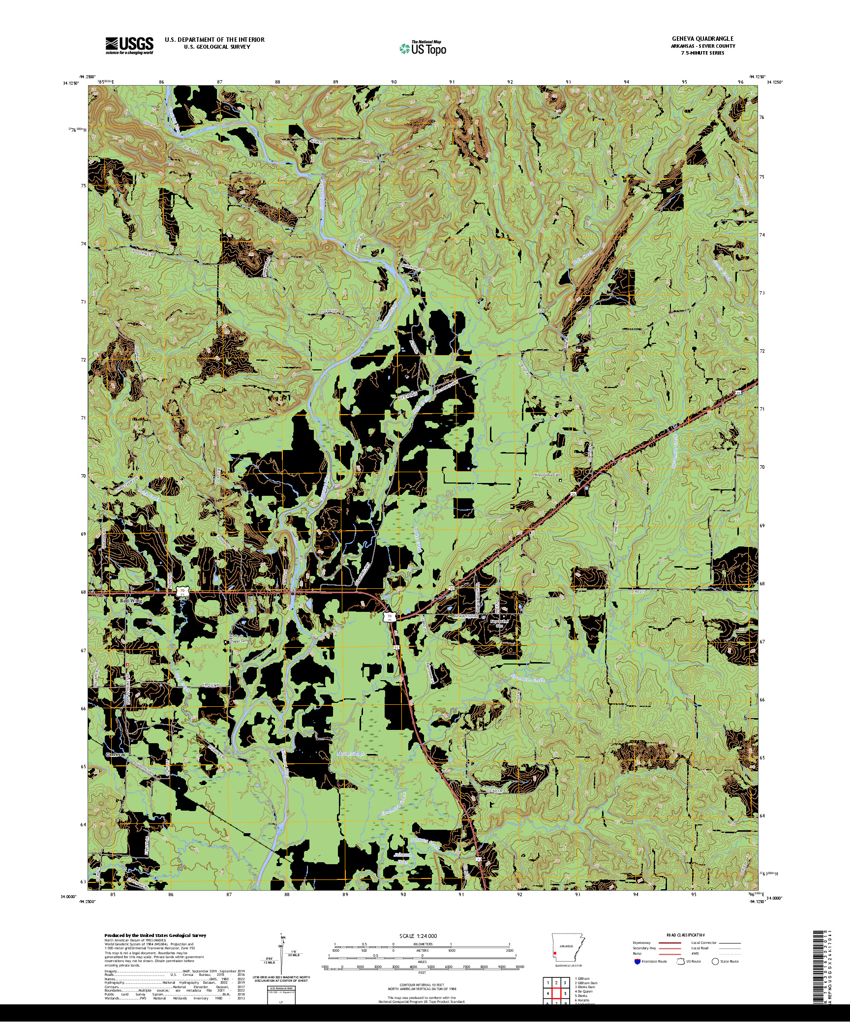 US TOPO 7.5-MINUTE MAP FOR GENEVA, AR