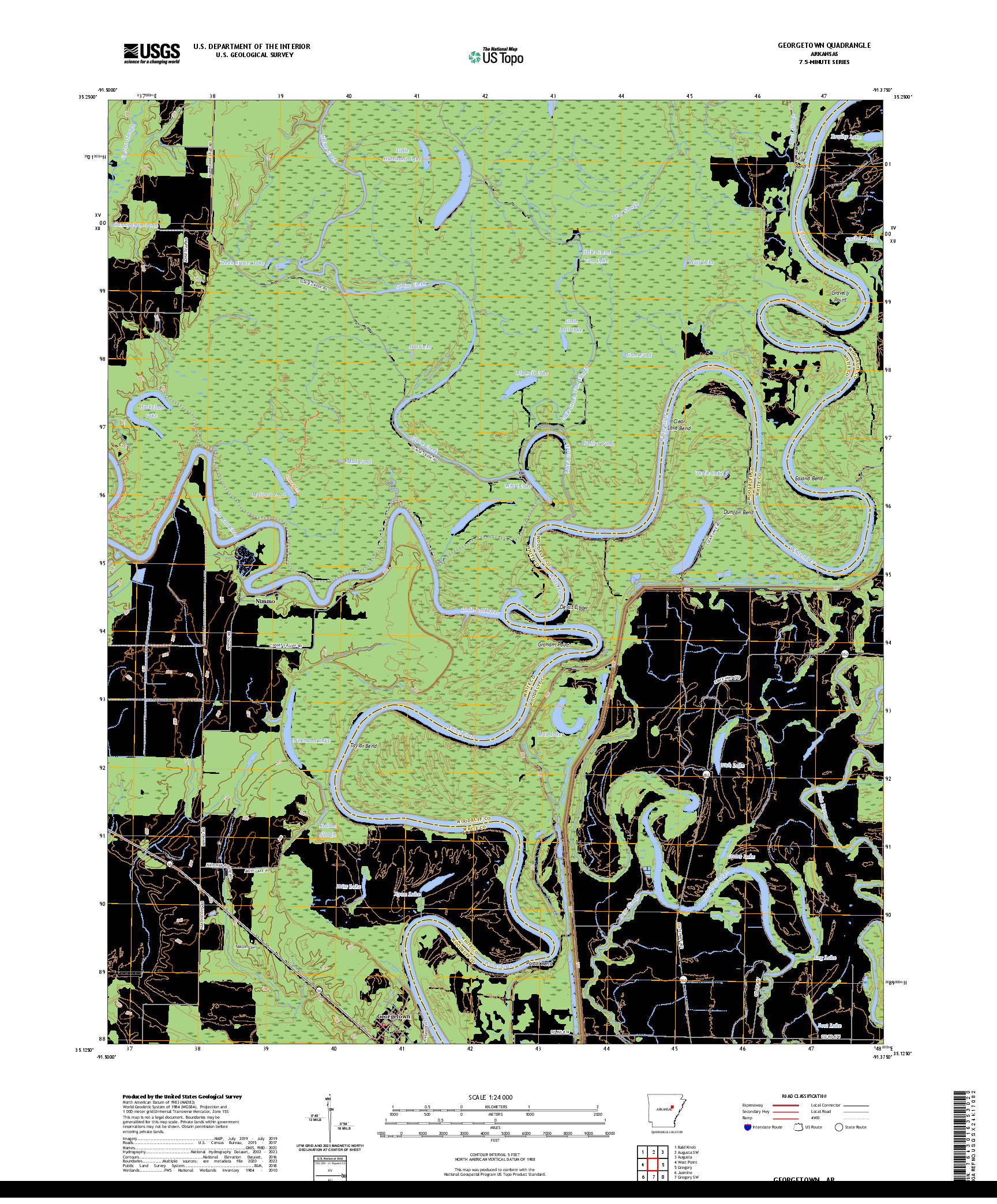US TOPO 7.5-MINUTE MAP FOR GEORGETOWN, AR