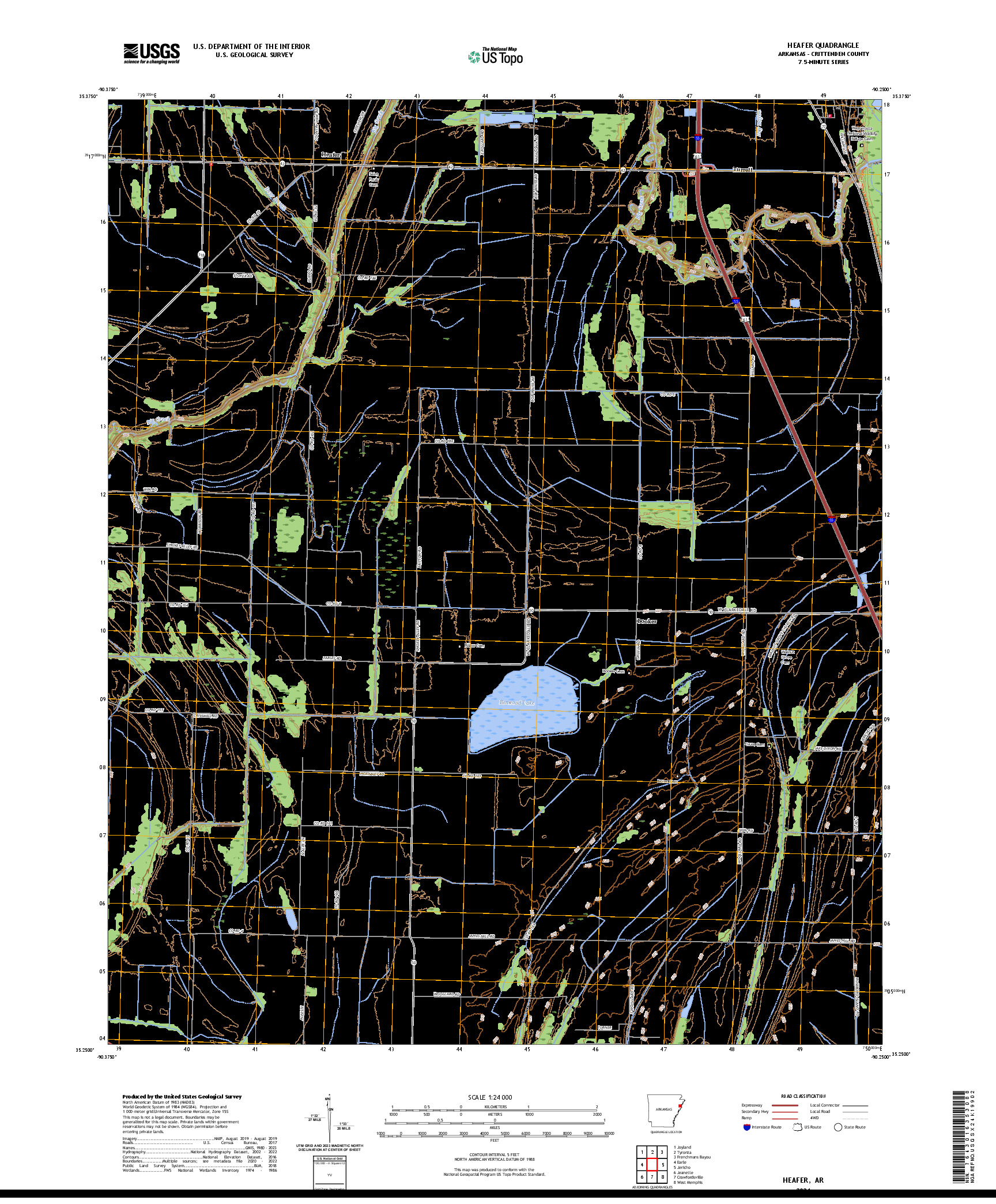 US TOPO 7.5-MINUTE MAP FOR HEAFER, AR