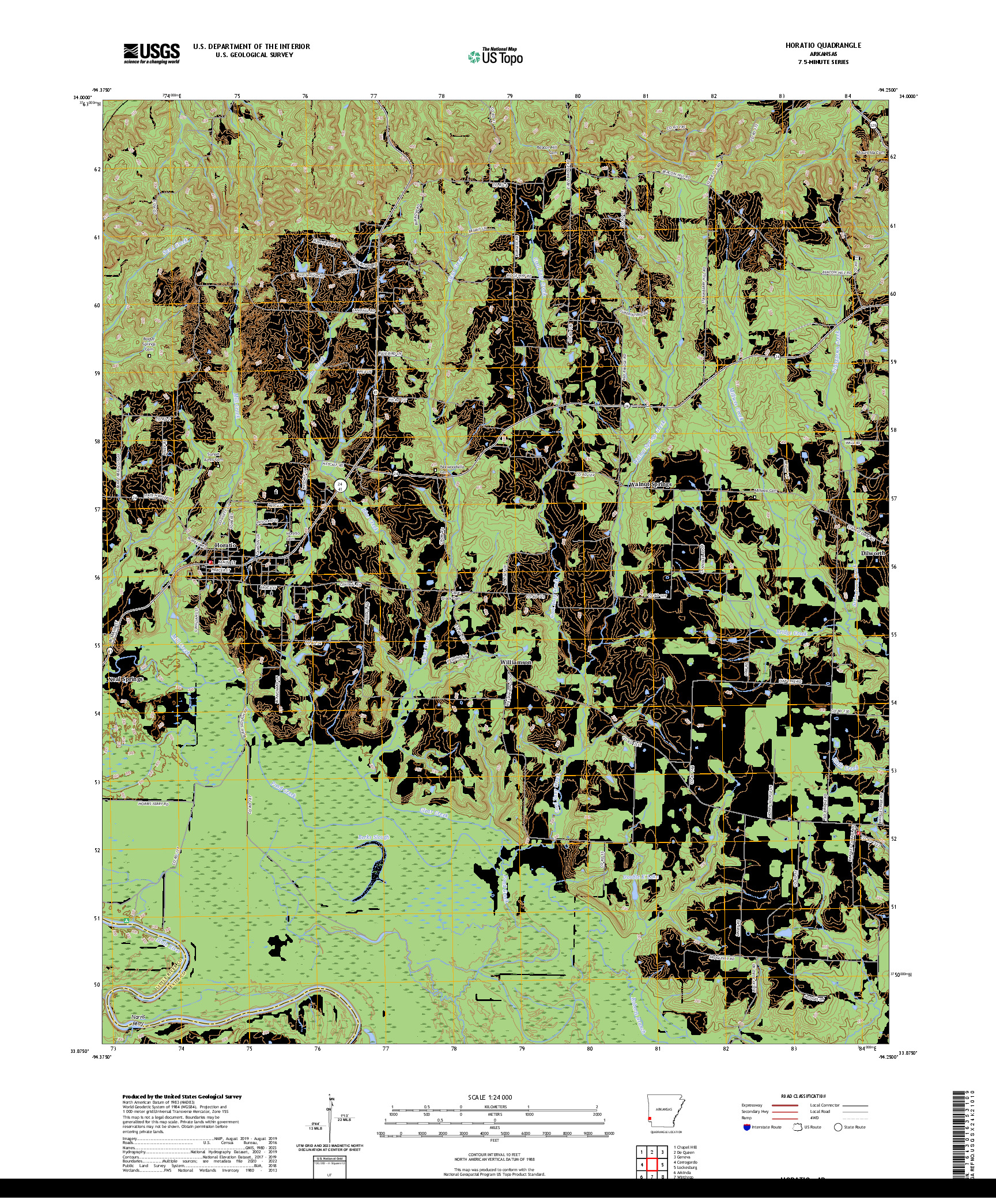 US TOPO 7.5-MINUTE MAP FOR HORATIO, AR