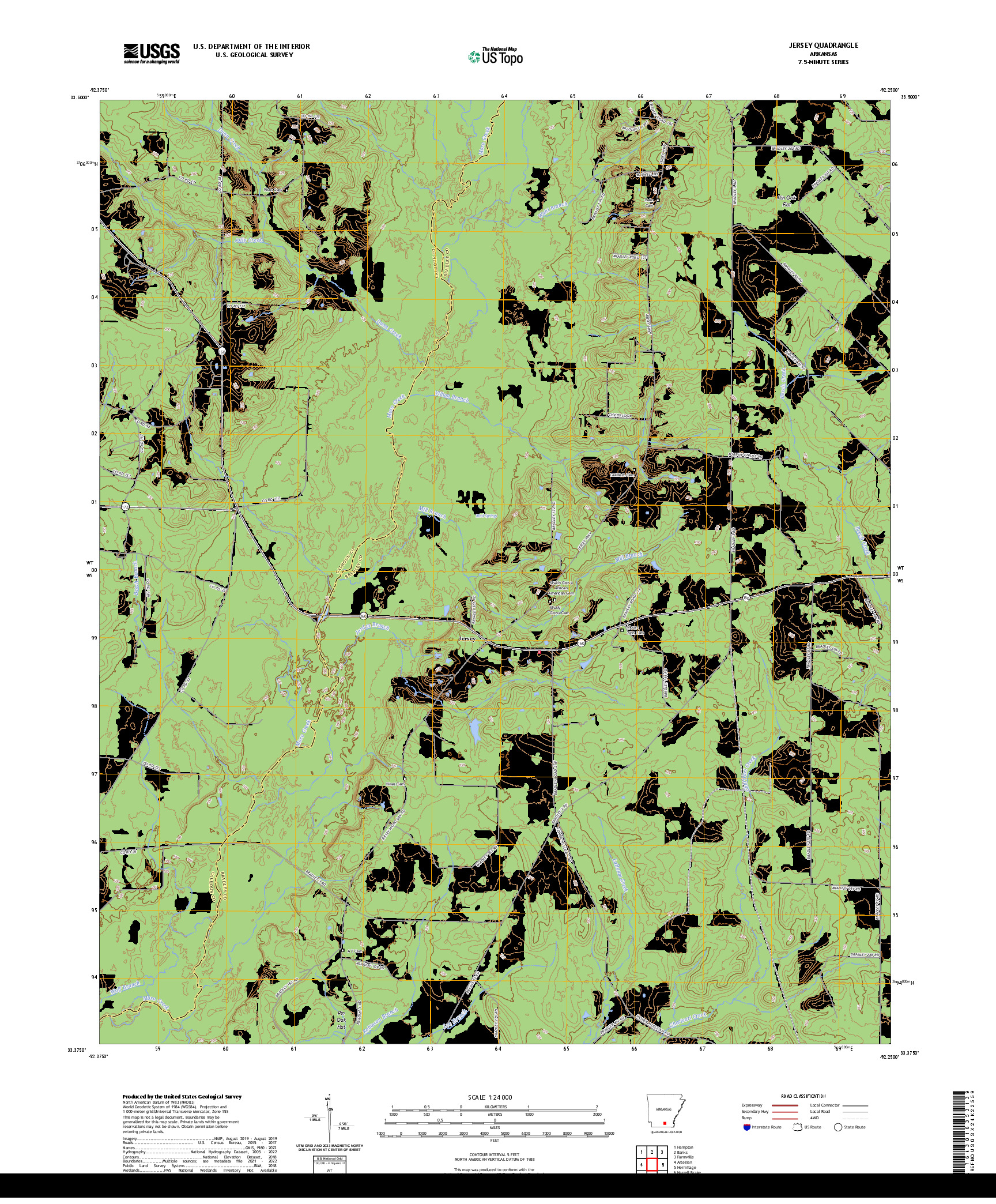 US TOPO 7.5-MINUTE MAP FOR JERSEY, AR