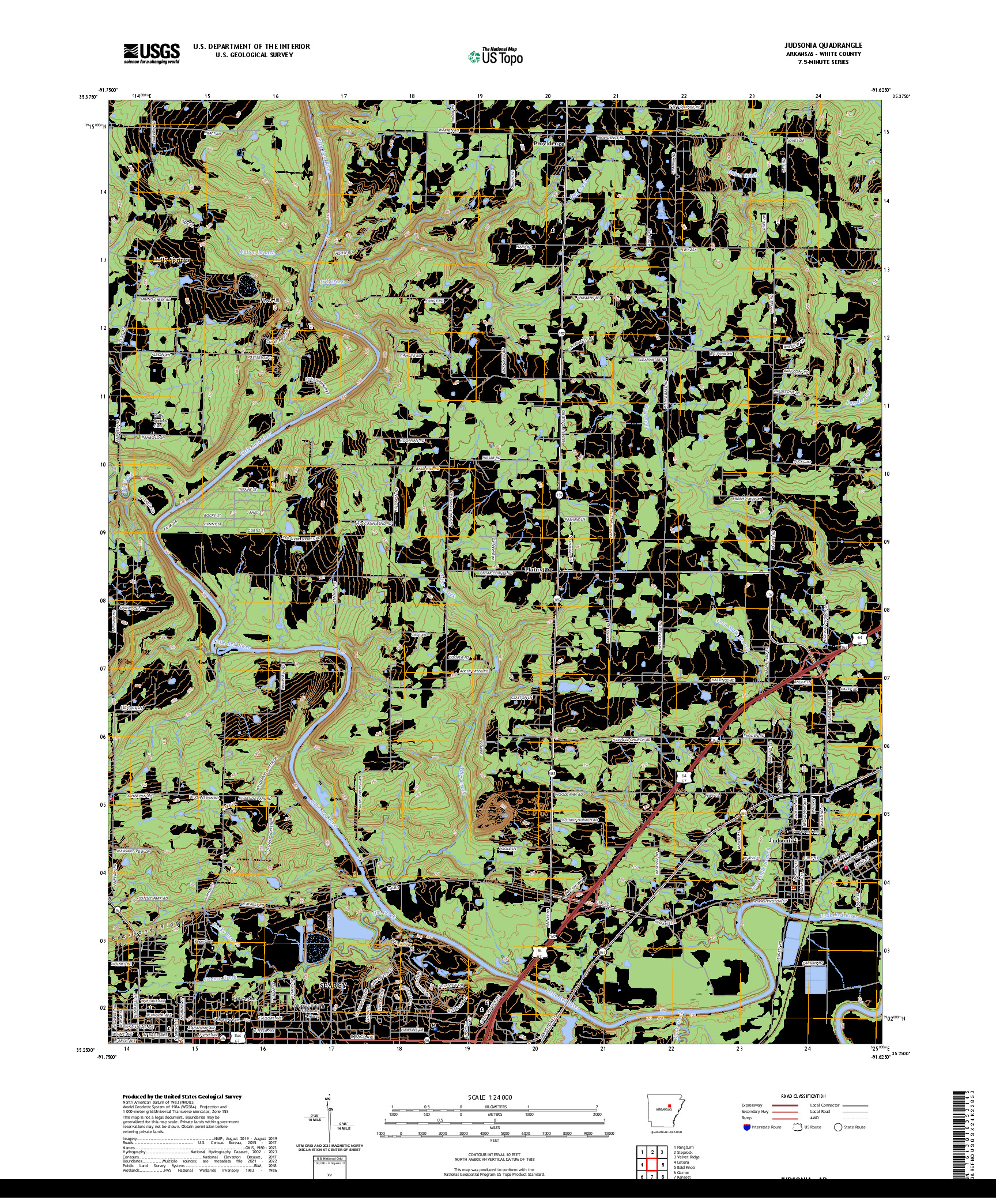 US TOPO 7.5-MINUTE MAP FOR JUDSONIA, AR