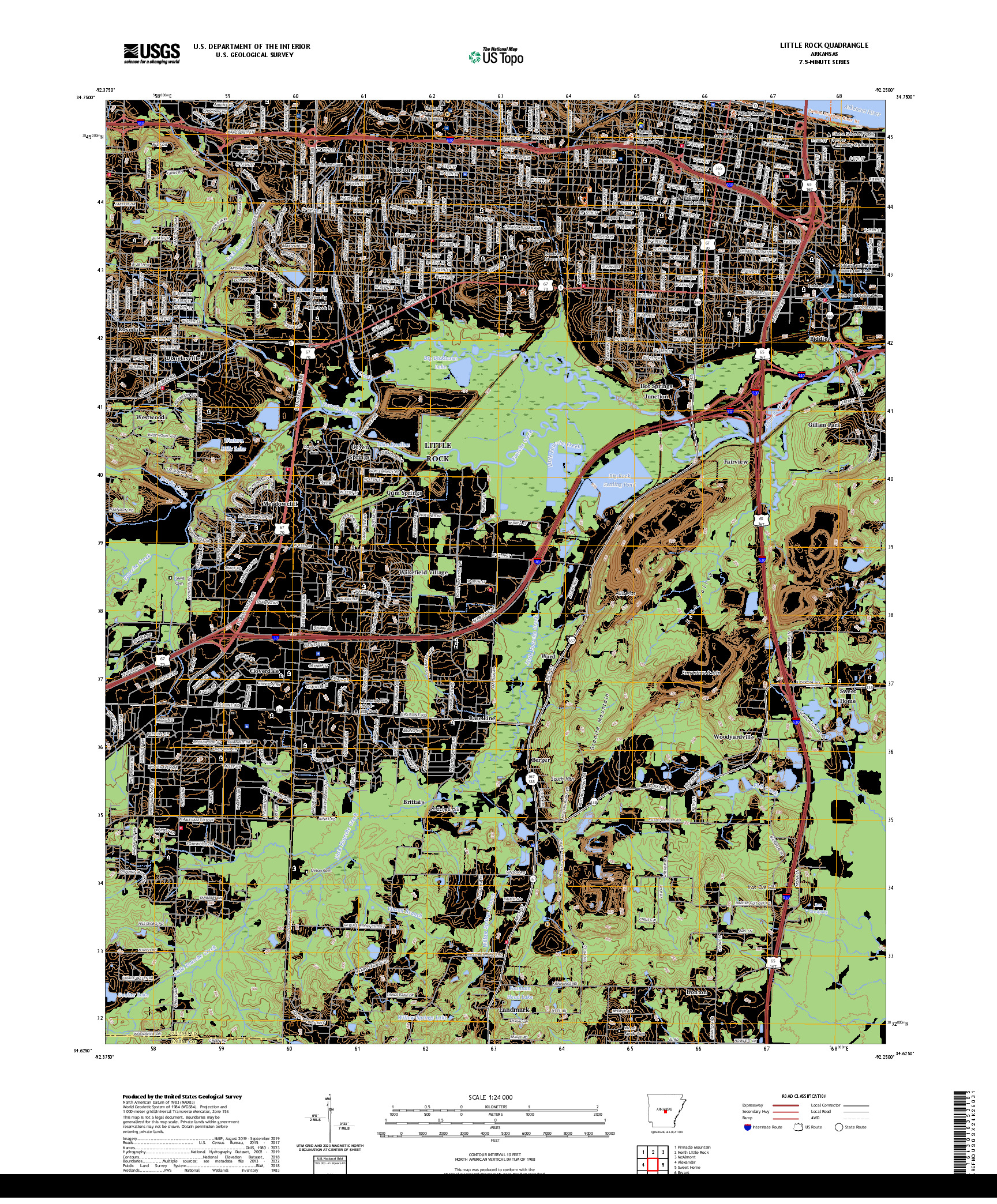 US TOPO 7.5-MINUTE MAP FOR LITTLE ROCK, AR