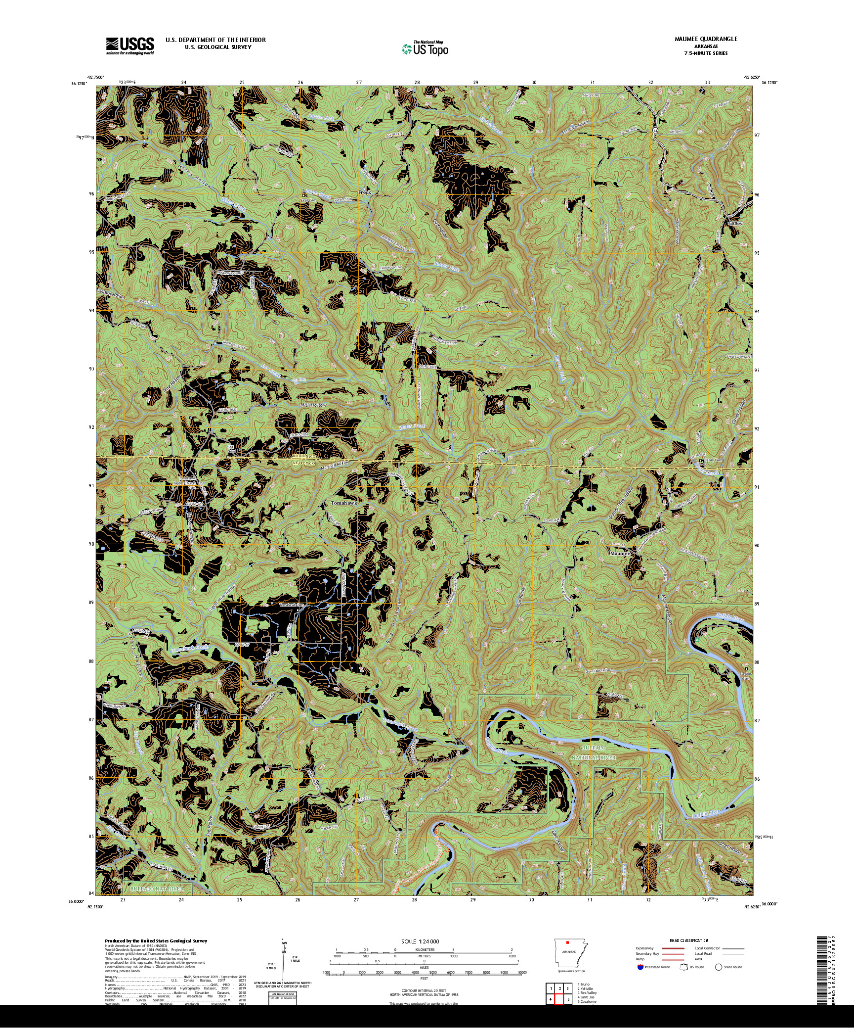 US TOPO 7.5-MINUTE MAP FOR MAUMEE, AR