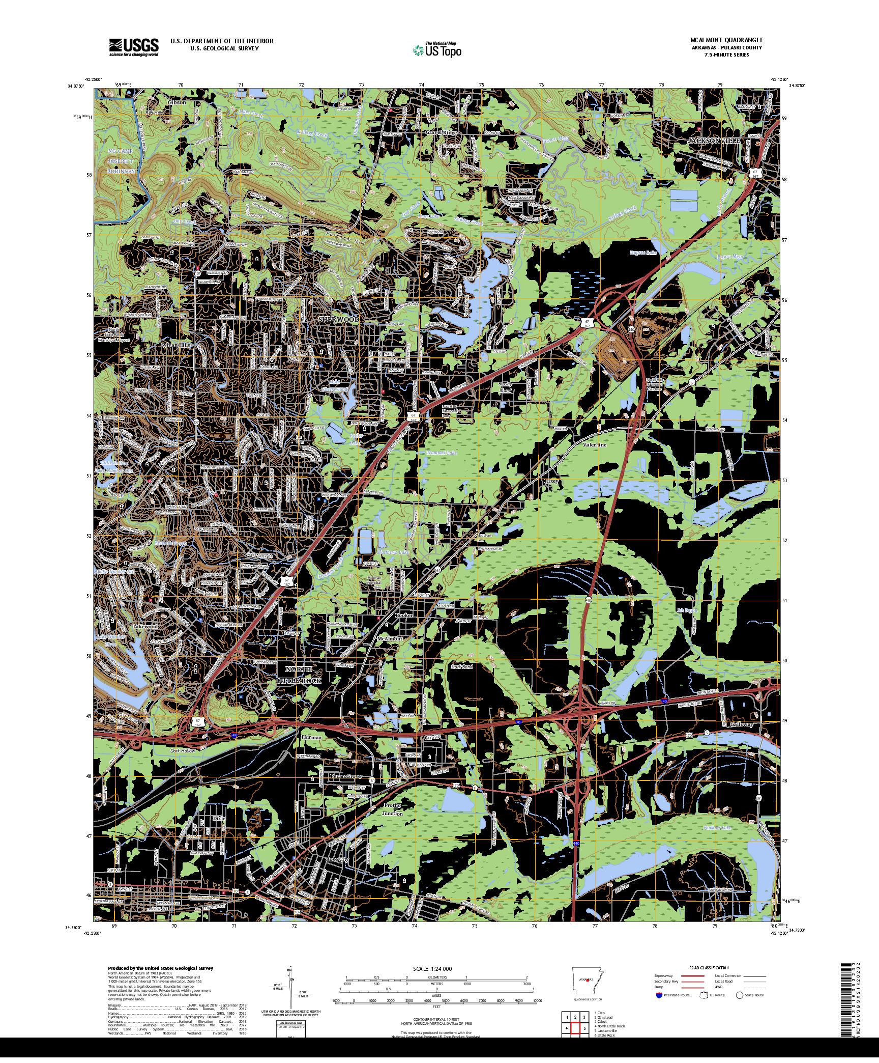 US TOPO 7.5-MINUTE MAP FOR MCALMONT, AR